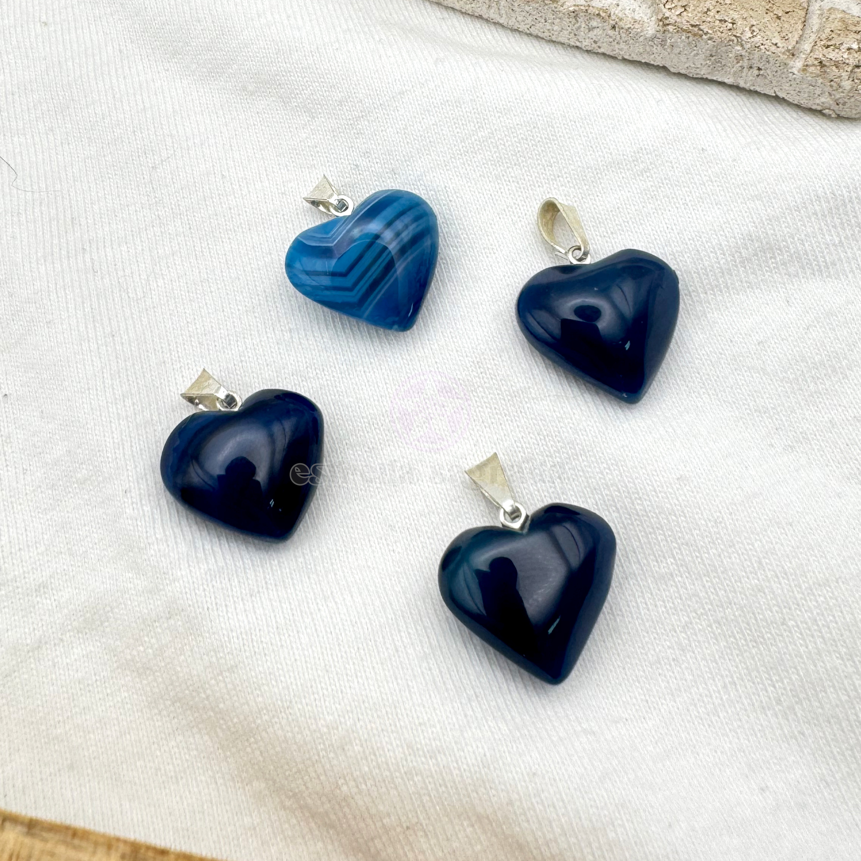 Dije Corazón Ágata Azul Mini 1