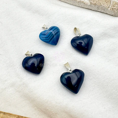 Dije Corazón Ágata Azul Mini