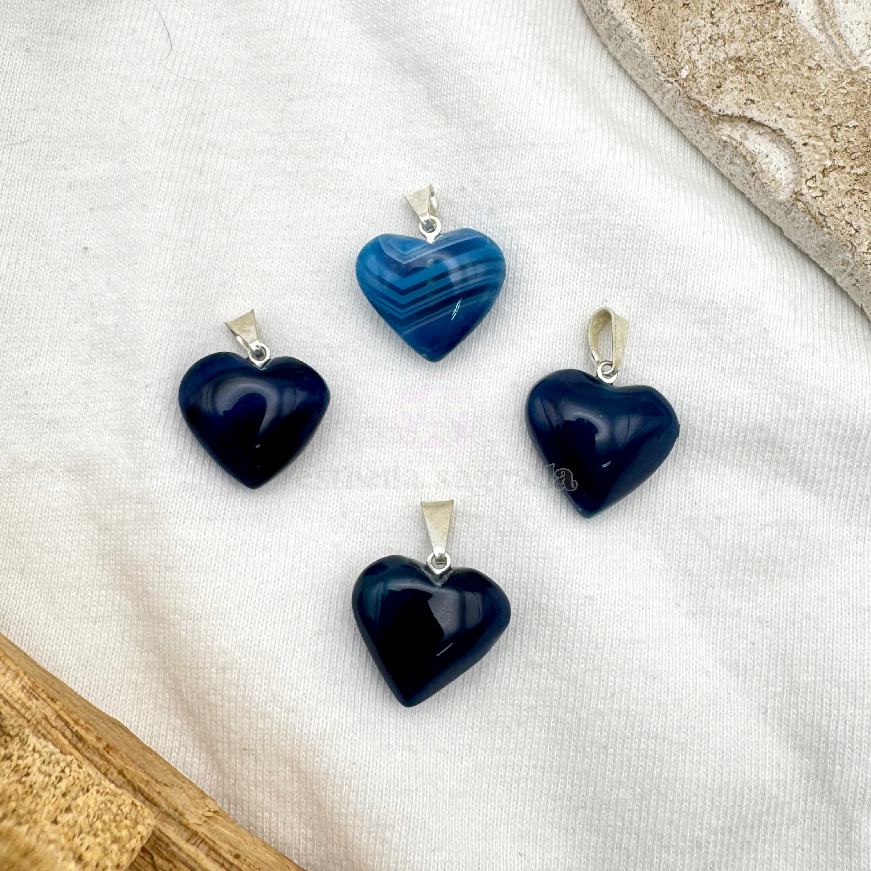 Dije Corazón Ágata Azul Mini 2