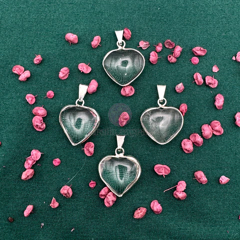 Dije Corazón Cuarzo Cristal Con Virola Mini