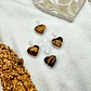 Dije Corazón Ojo De Tigre Con Virola Mini - Miniatura 2