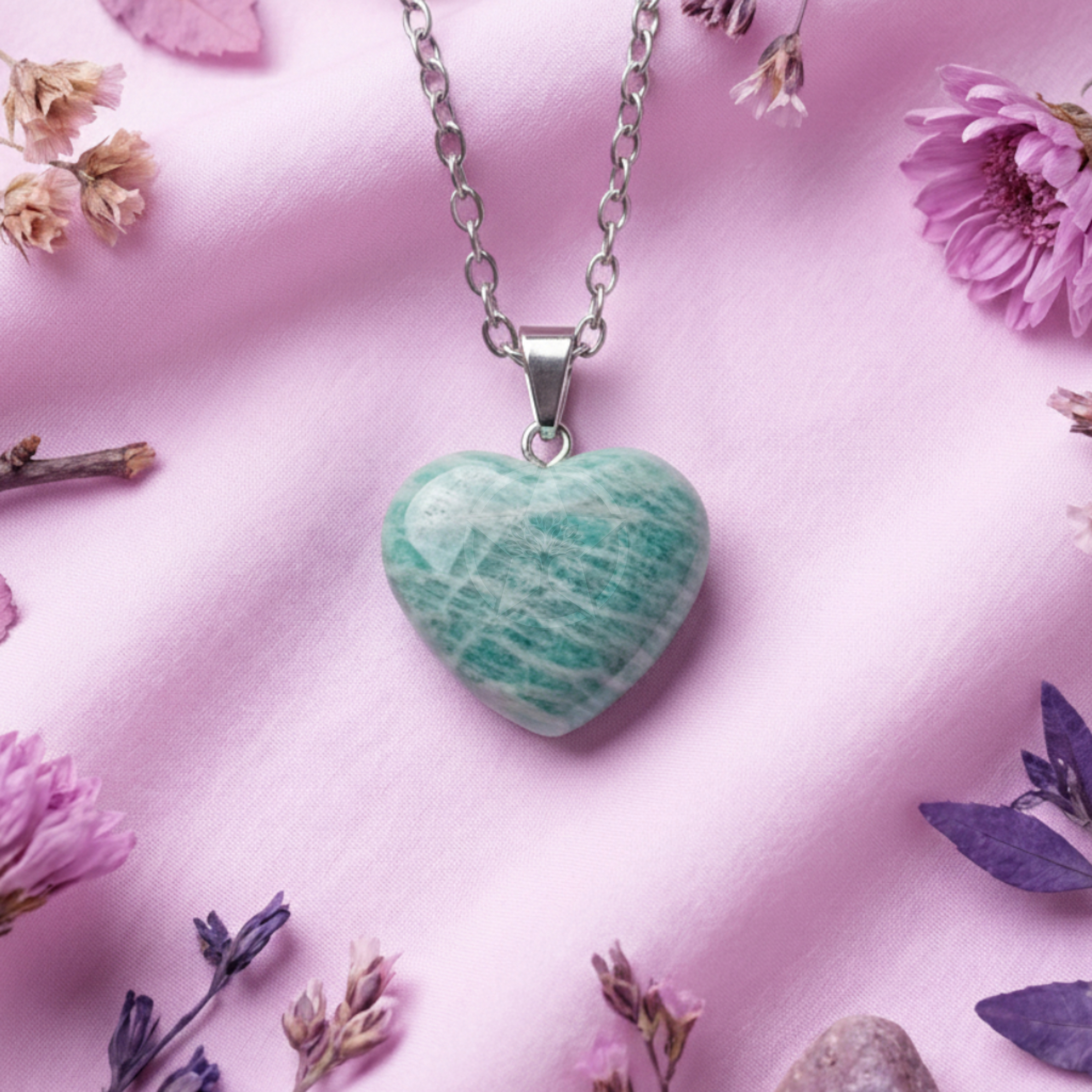 Dije Corazón Amazonita Verde Mini 1
