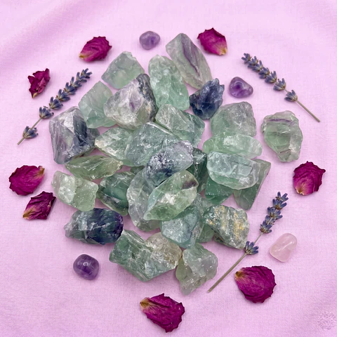 Piedra Fluorita Verde En Bruto 100 Gramos