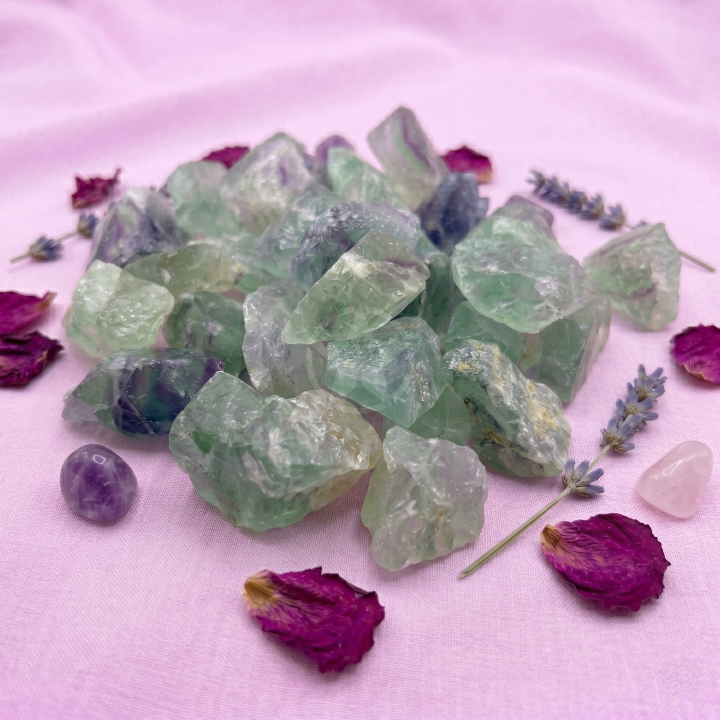 Piedra Fluorita Verde En Bruto 100 Gramos 3