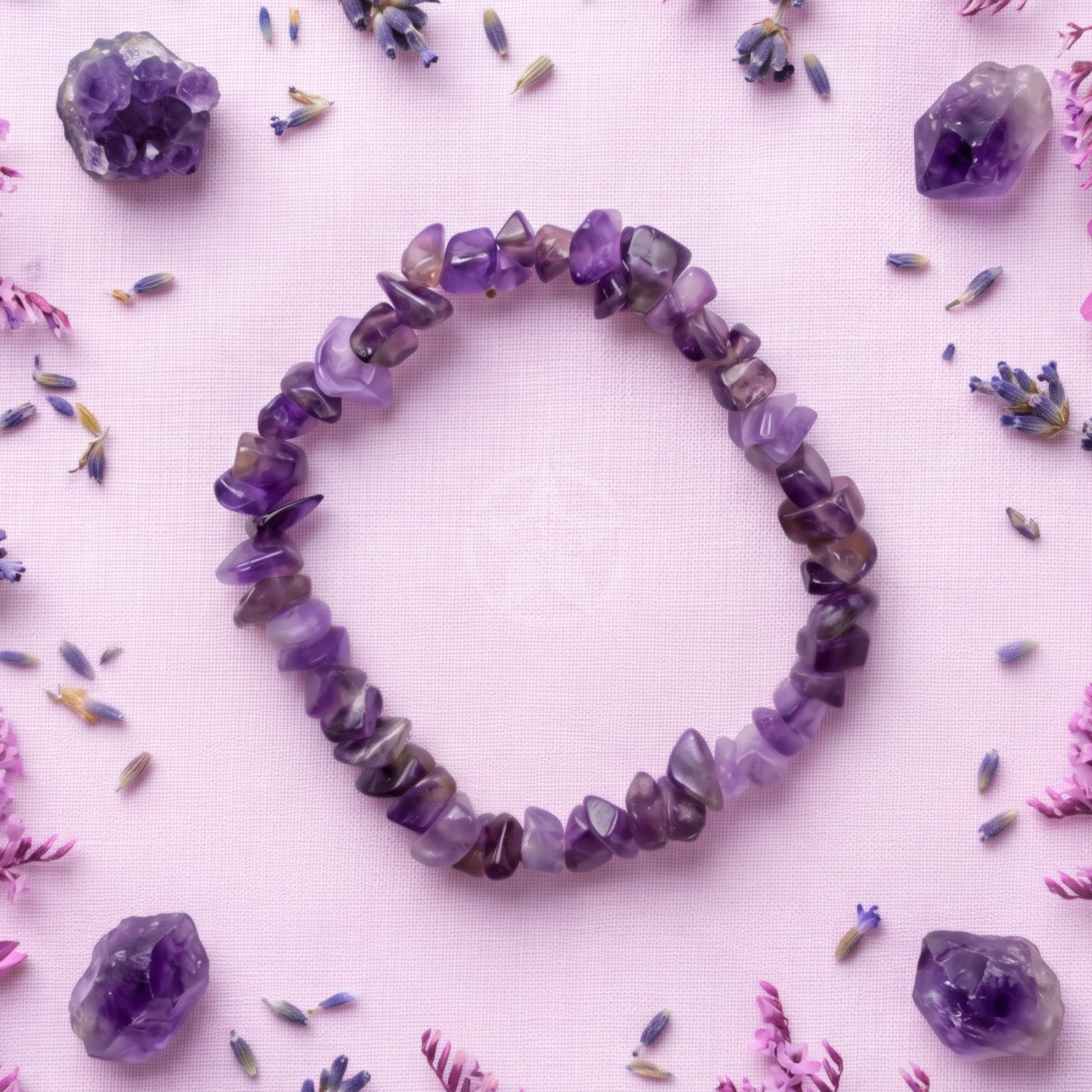Pulsera Elastizada Piedra Amatista 1