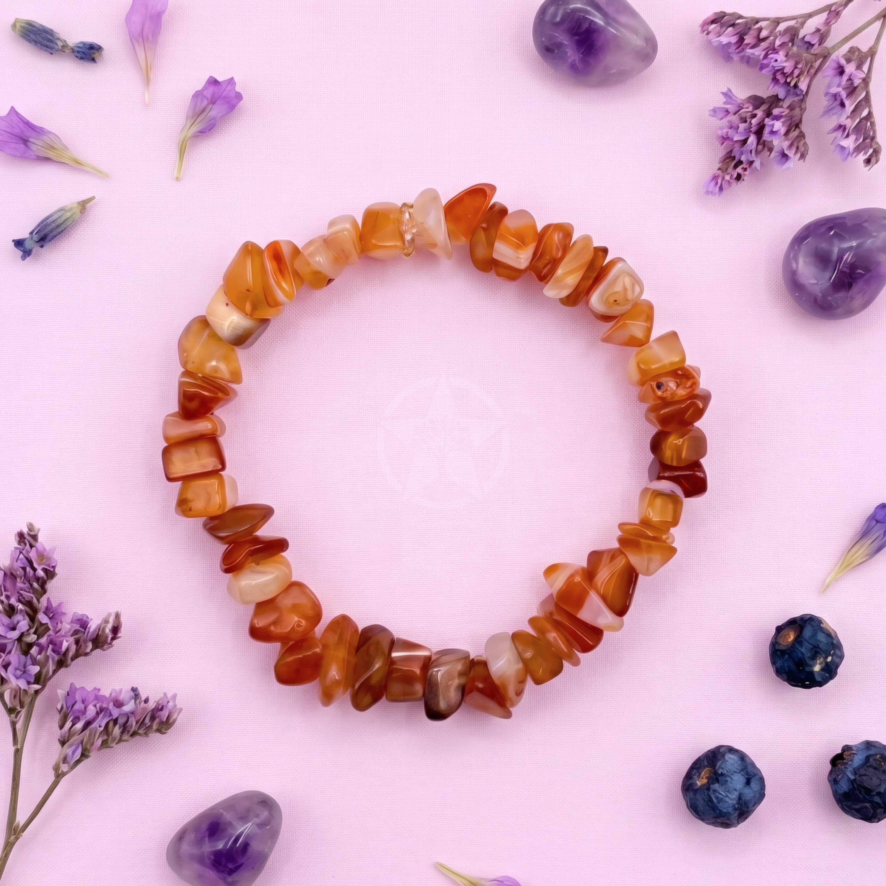 Pulsera Elastizada Piedra Cornalina 1