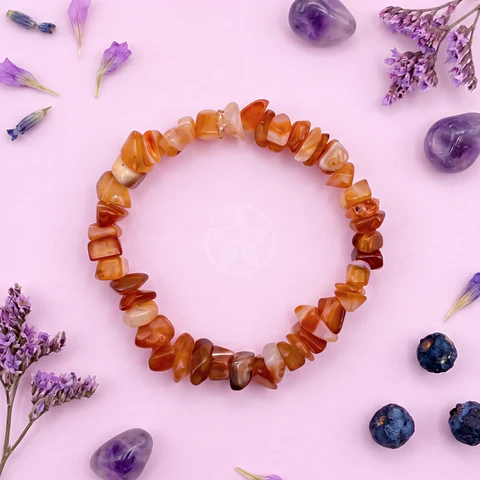 Pulsera Elastizada Piedra Cornalina