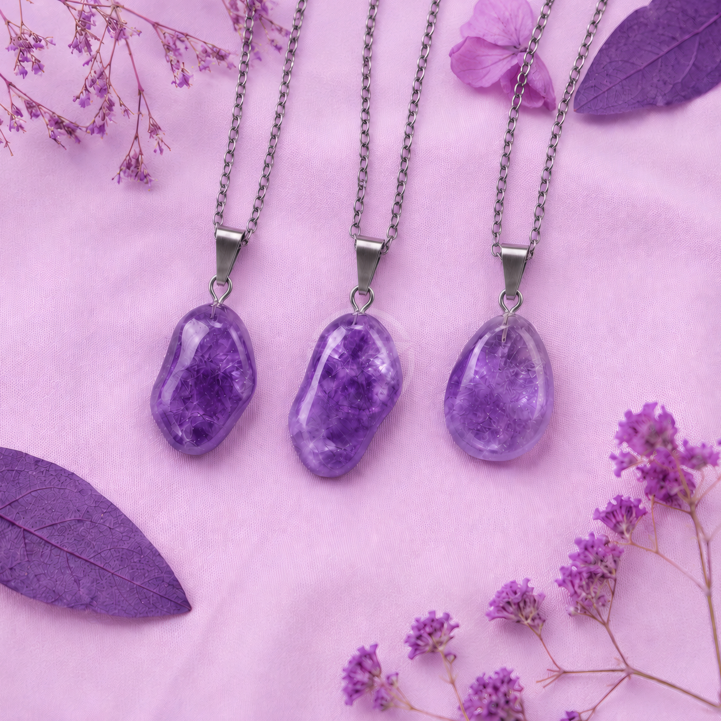 Combo Amatista Dije Y Pulsera 2