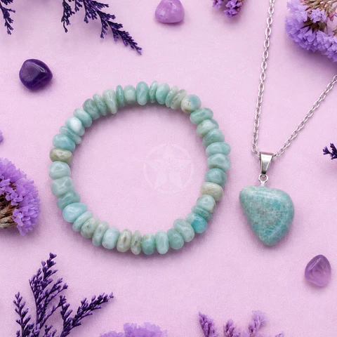 Combo Amazonita Dije Y Pulsera