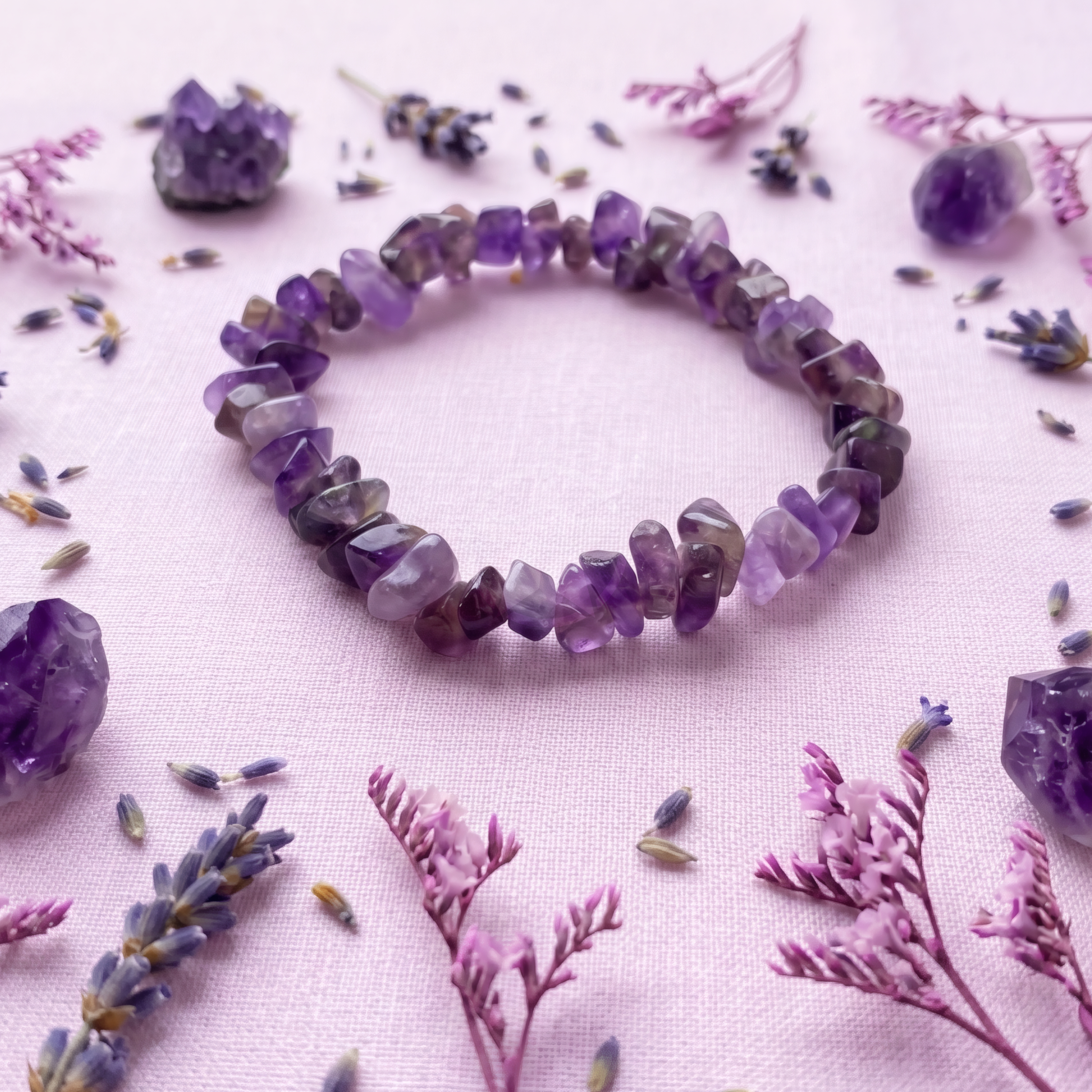 Combo Amatista Dije Y Pulsera 3