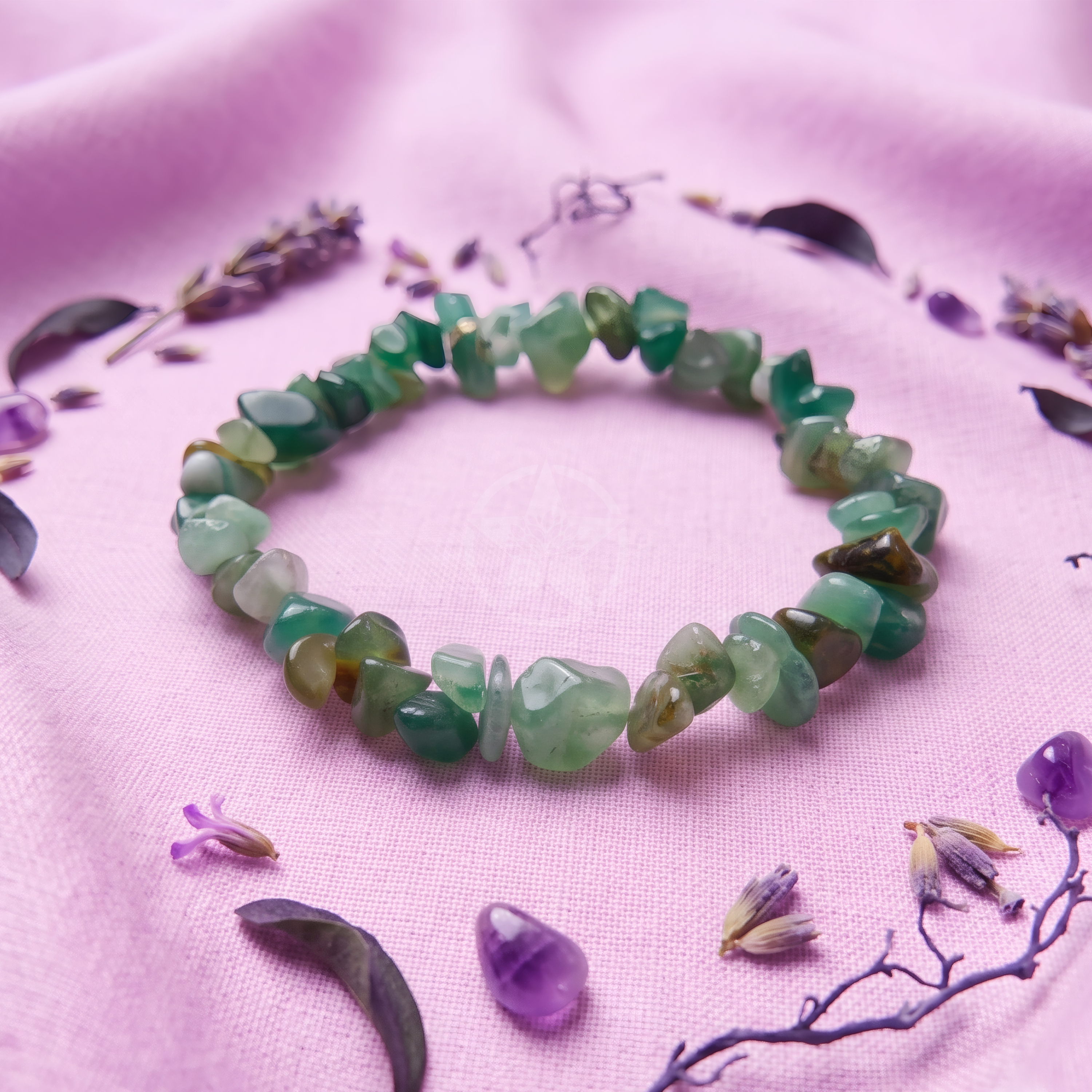 Pulsera Elastizada Ágata Verde 2