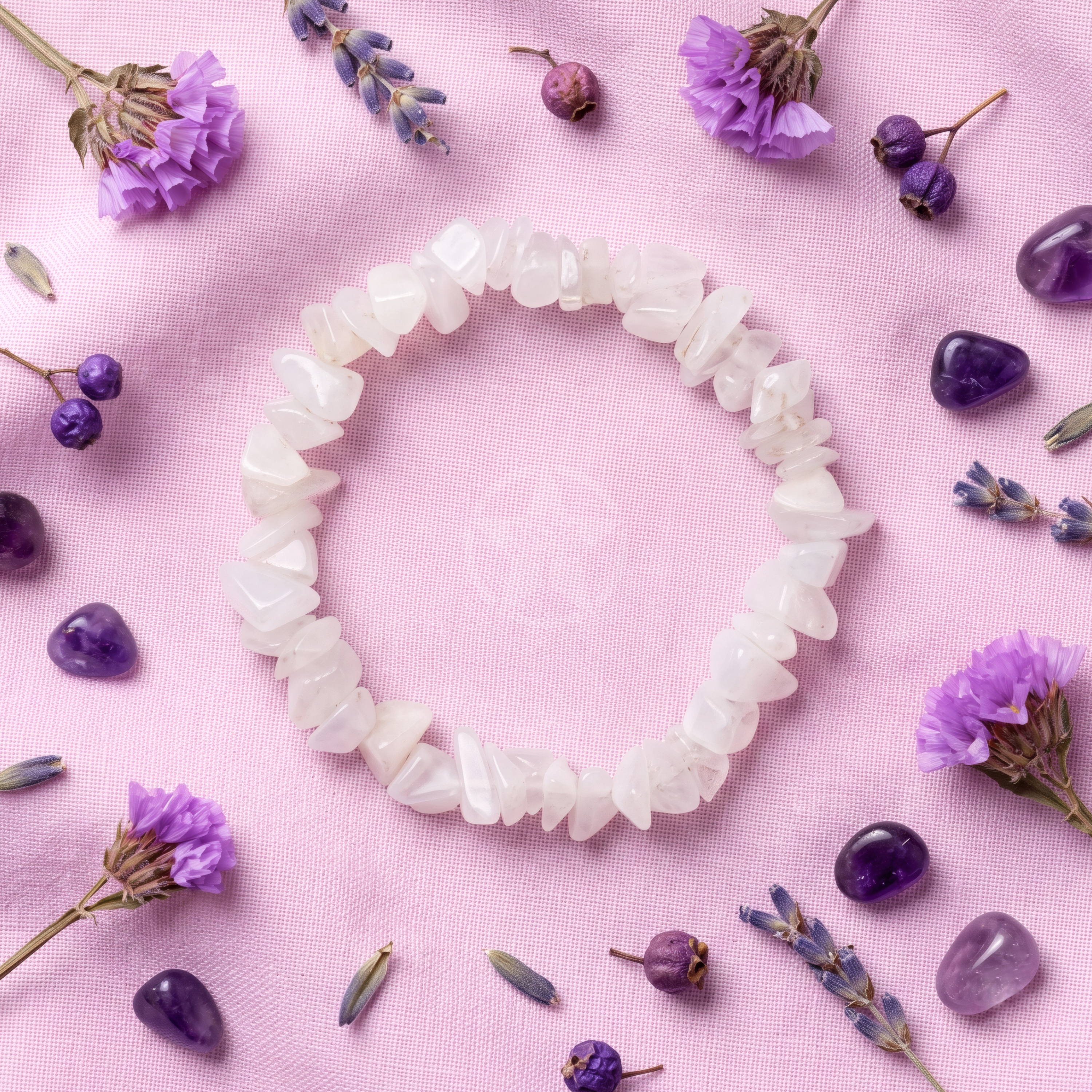 Pulsera Elastizada Cuarzo Blanco 1