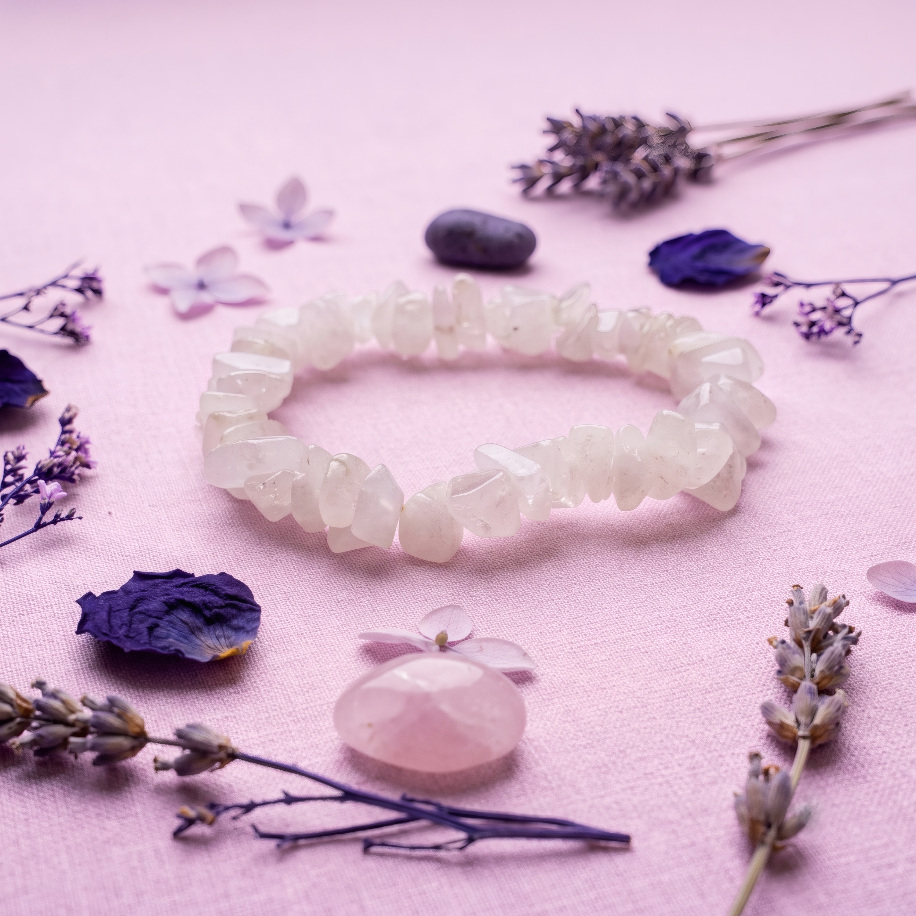 Pulsera Elastizada Cuarzo Blanco 3