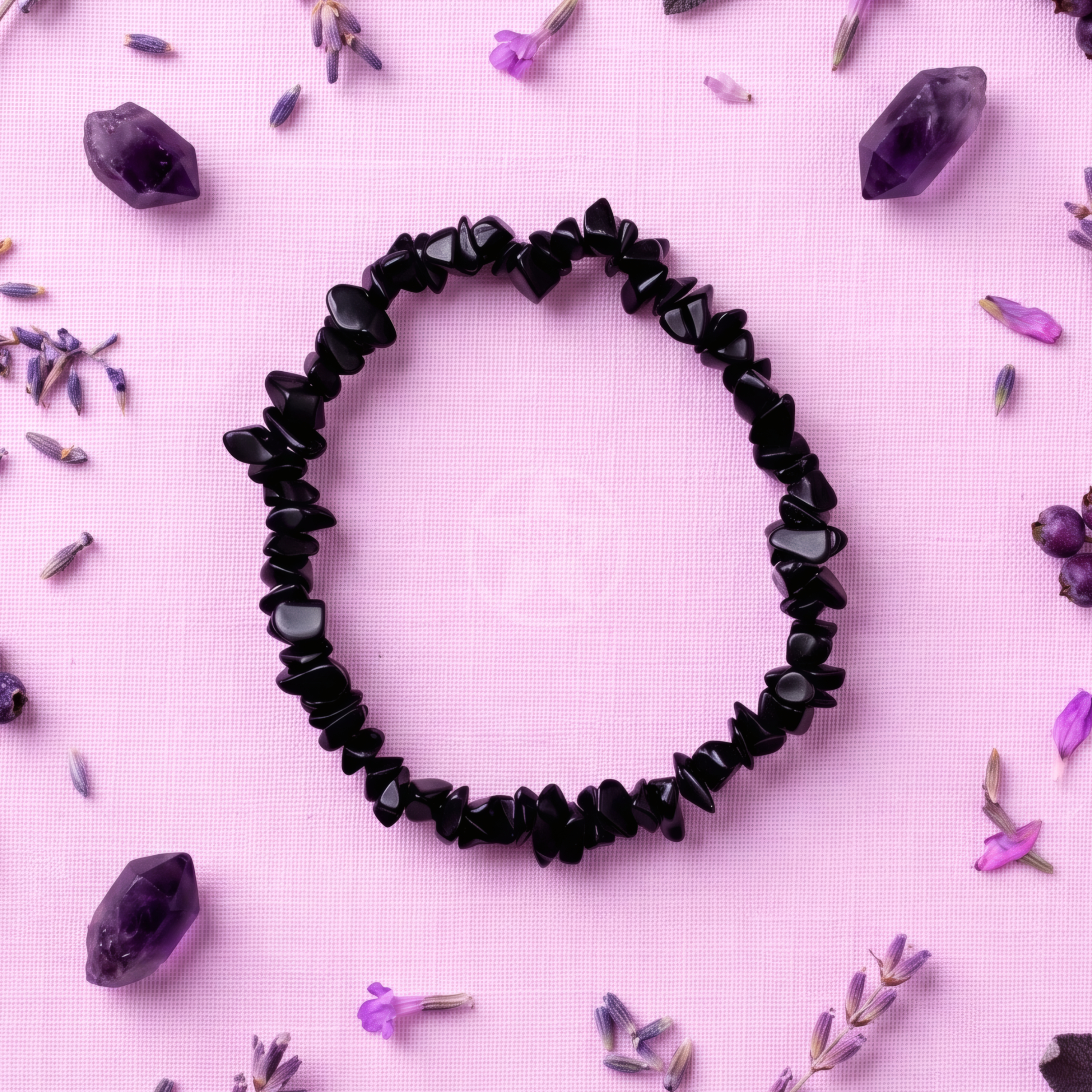 Pulsera Elastizada Obsidiana 1