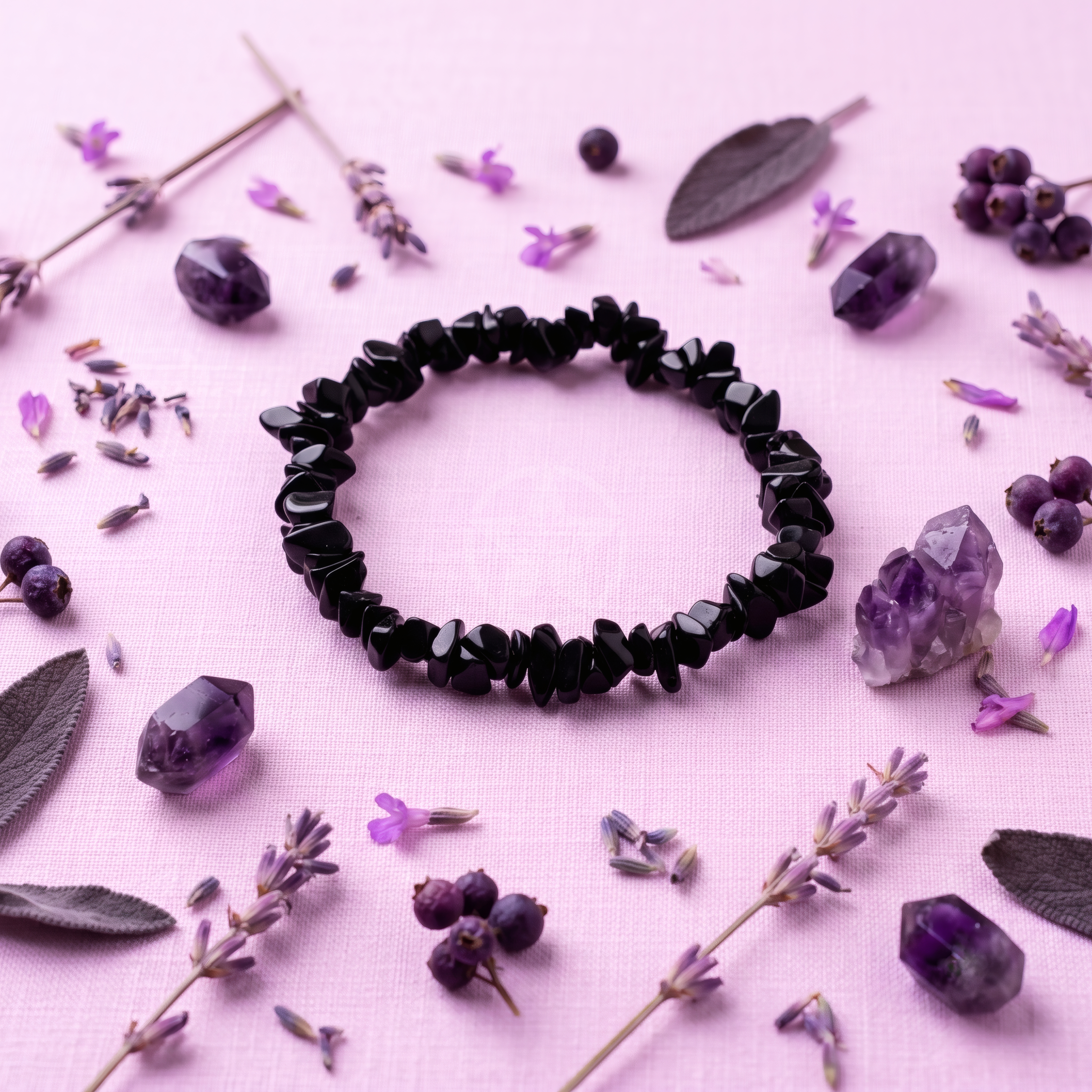 Pulsera Elastizada Obsidiana 2