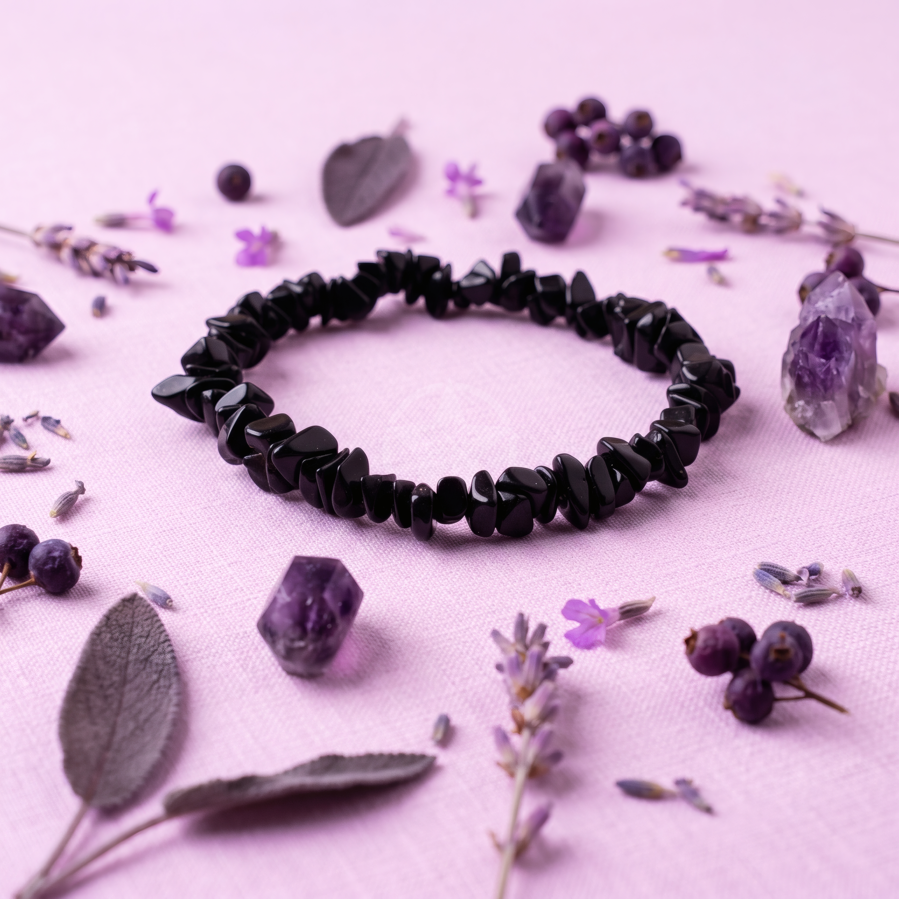 Pulsera Elastizada Obsidiana 3