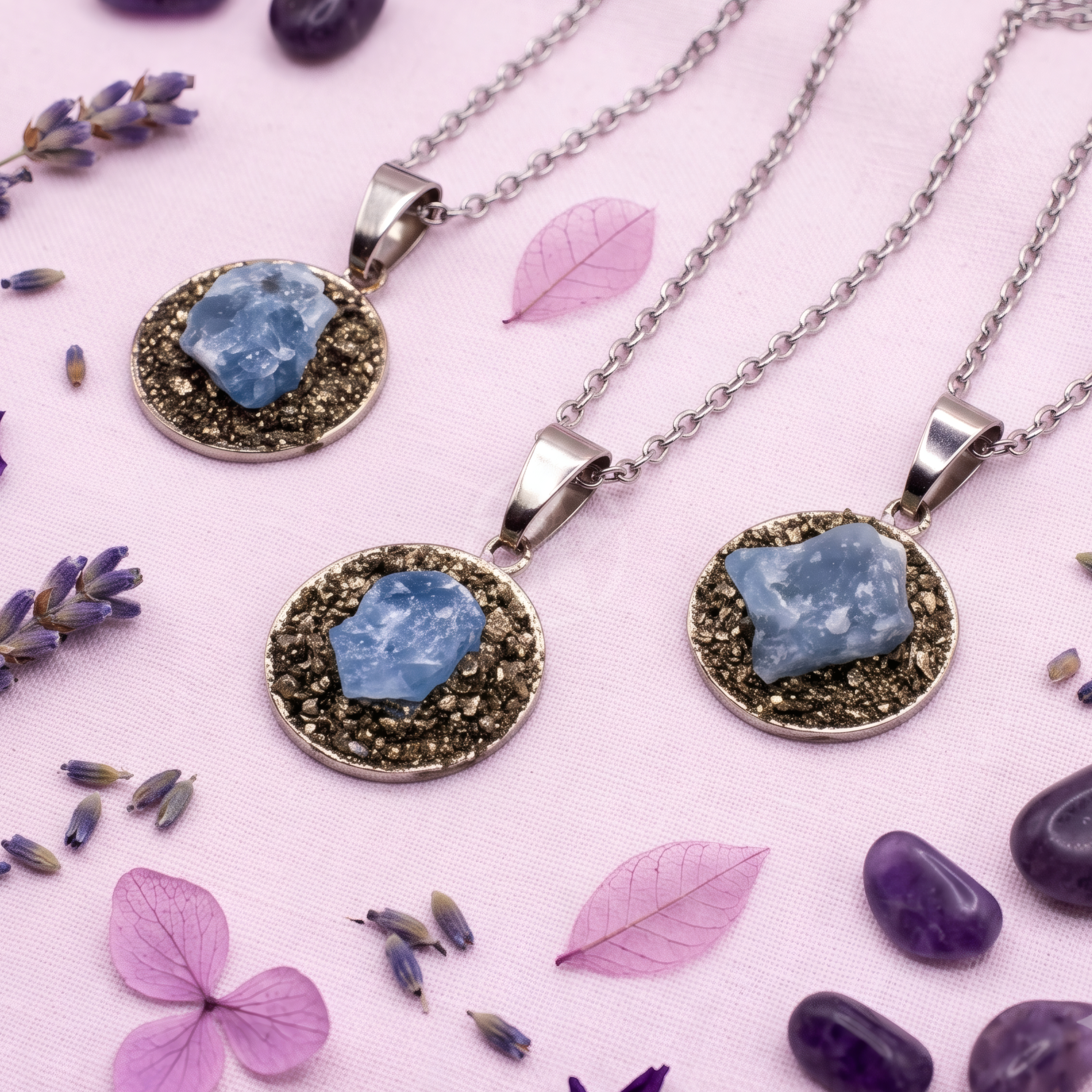 Collar Celestial Onix Cielo Pirita 2