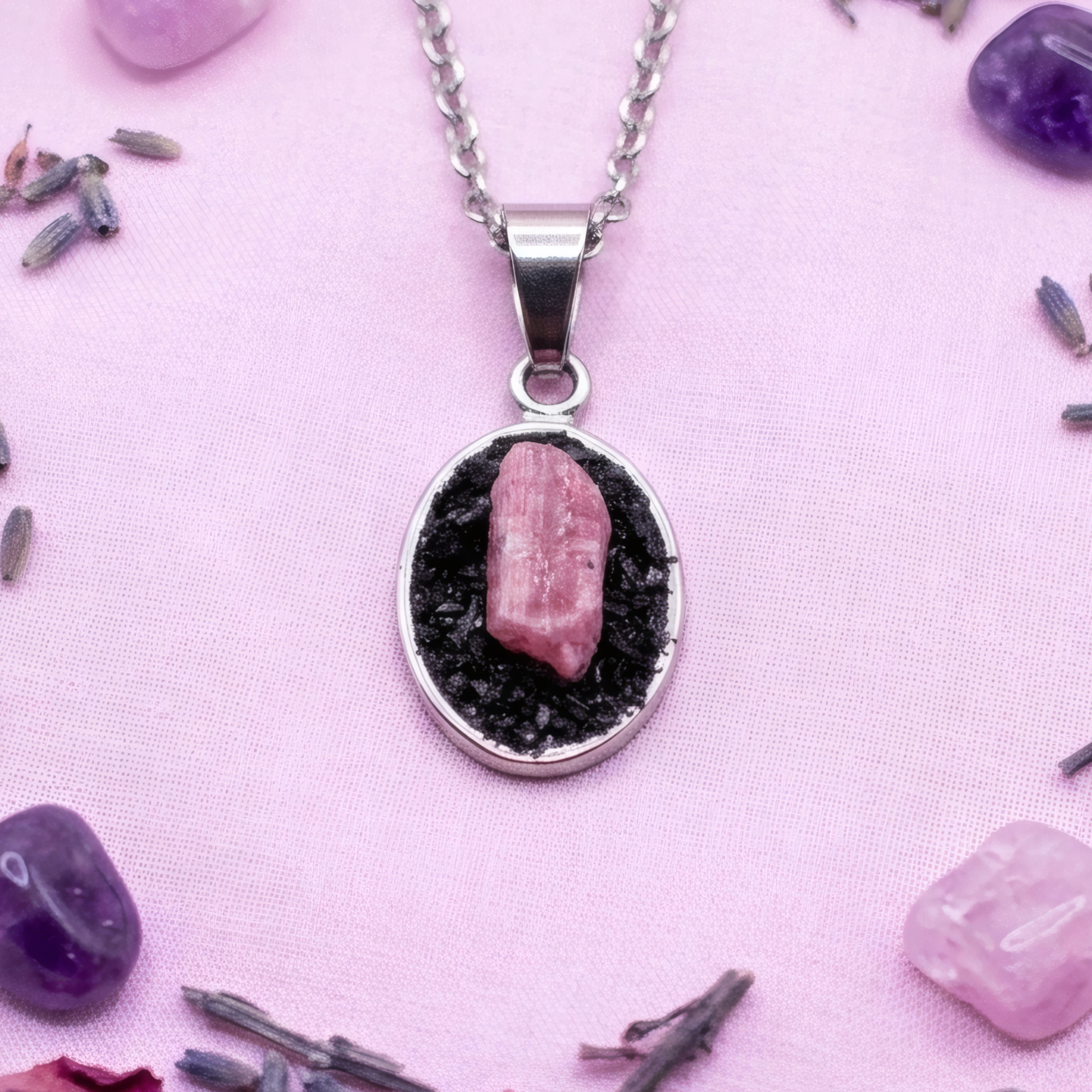 Collar De Paz Turmalina Rosa 1