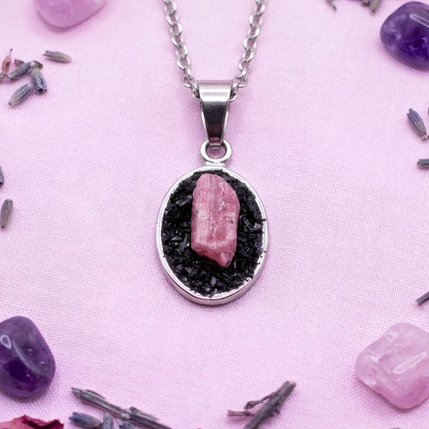 Collar De Paz Turmalina Rosa