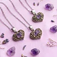 Collar Corazón De Prosperidad Amatista Pirita - Miniatura 2