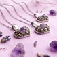 Collar Corazón De Prosperidad Amatista Pirita - Miniatura 3