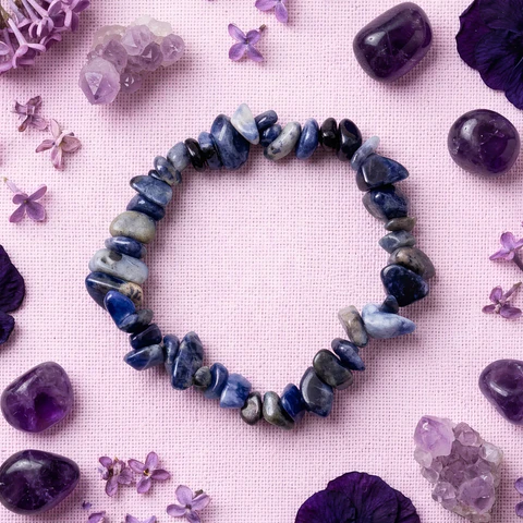 Pulsera Elastizada Piedra Sodalita