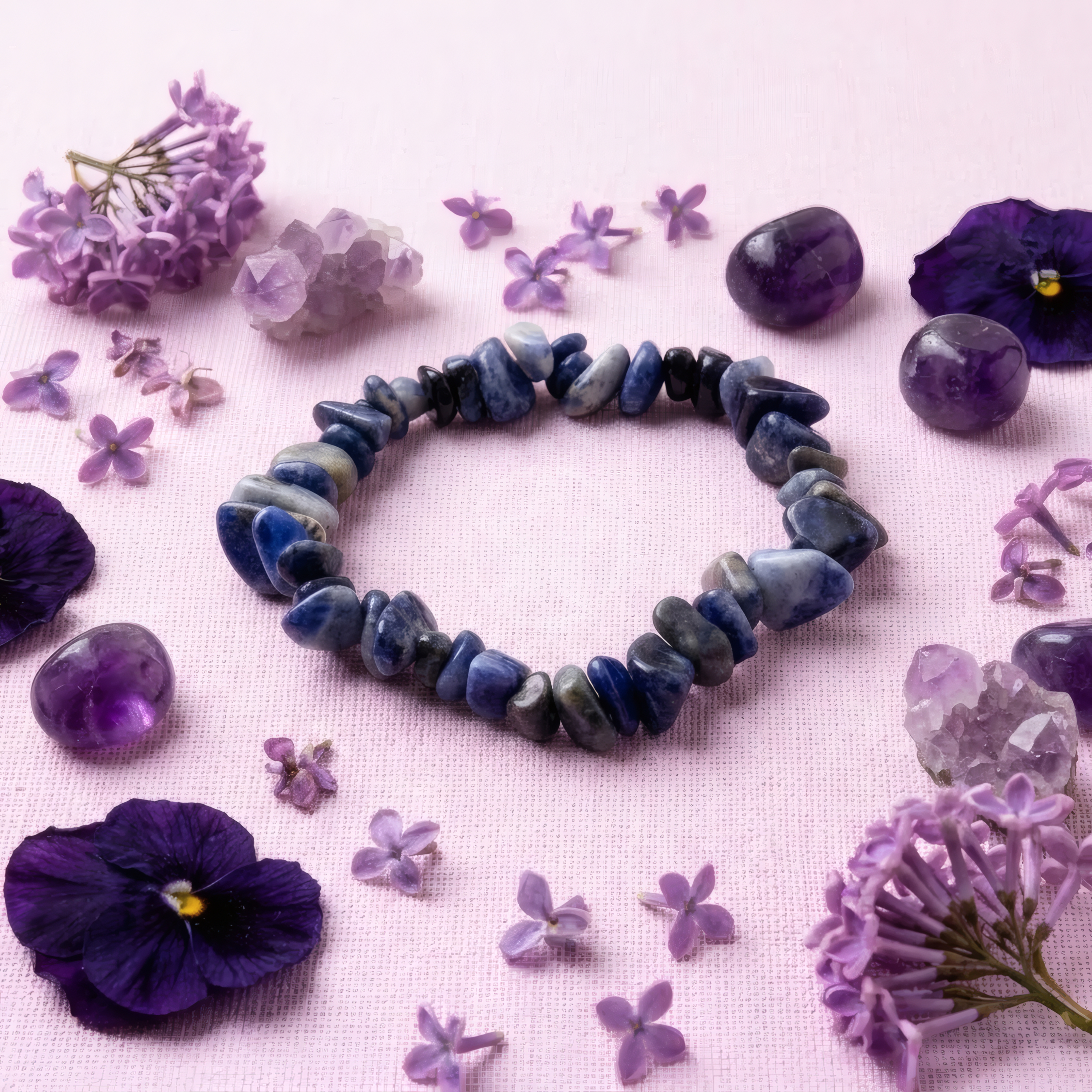 Pulsera Elastizada Piedra Sodalita 2