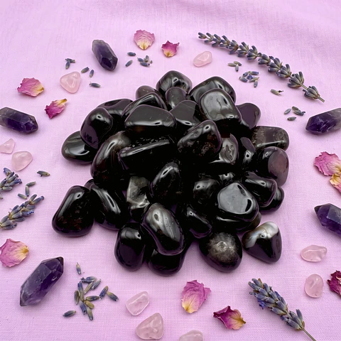 Piedra Ágata Negra Rolada