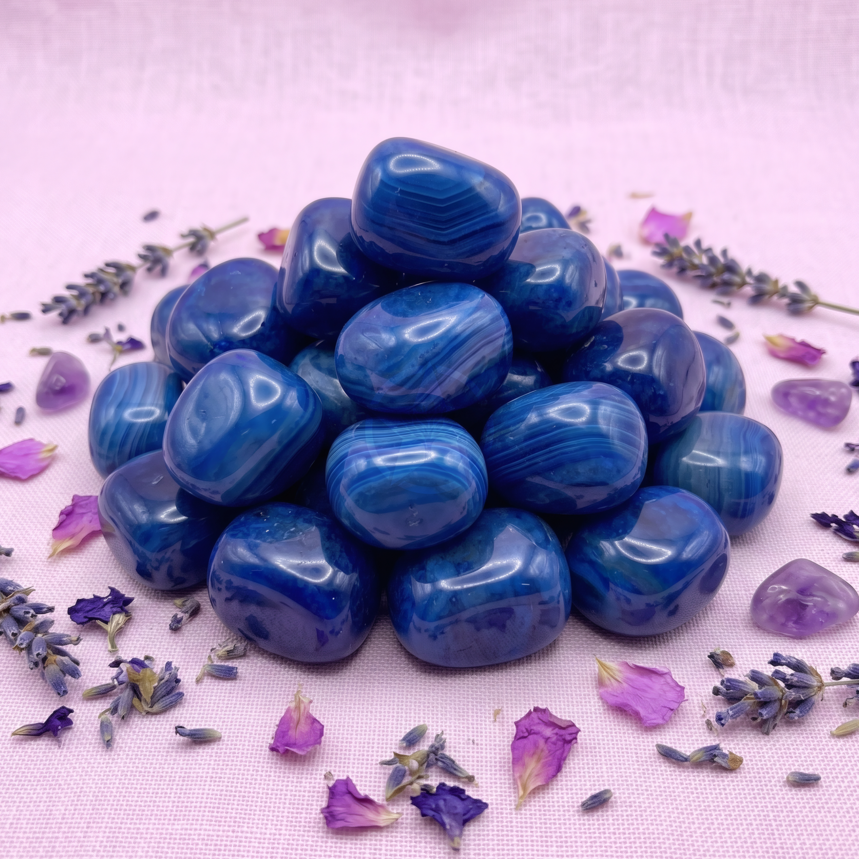 Piedra Ágata Azul Rolada 1