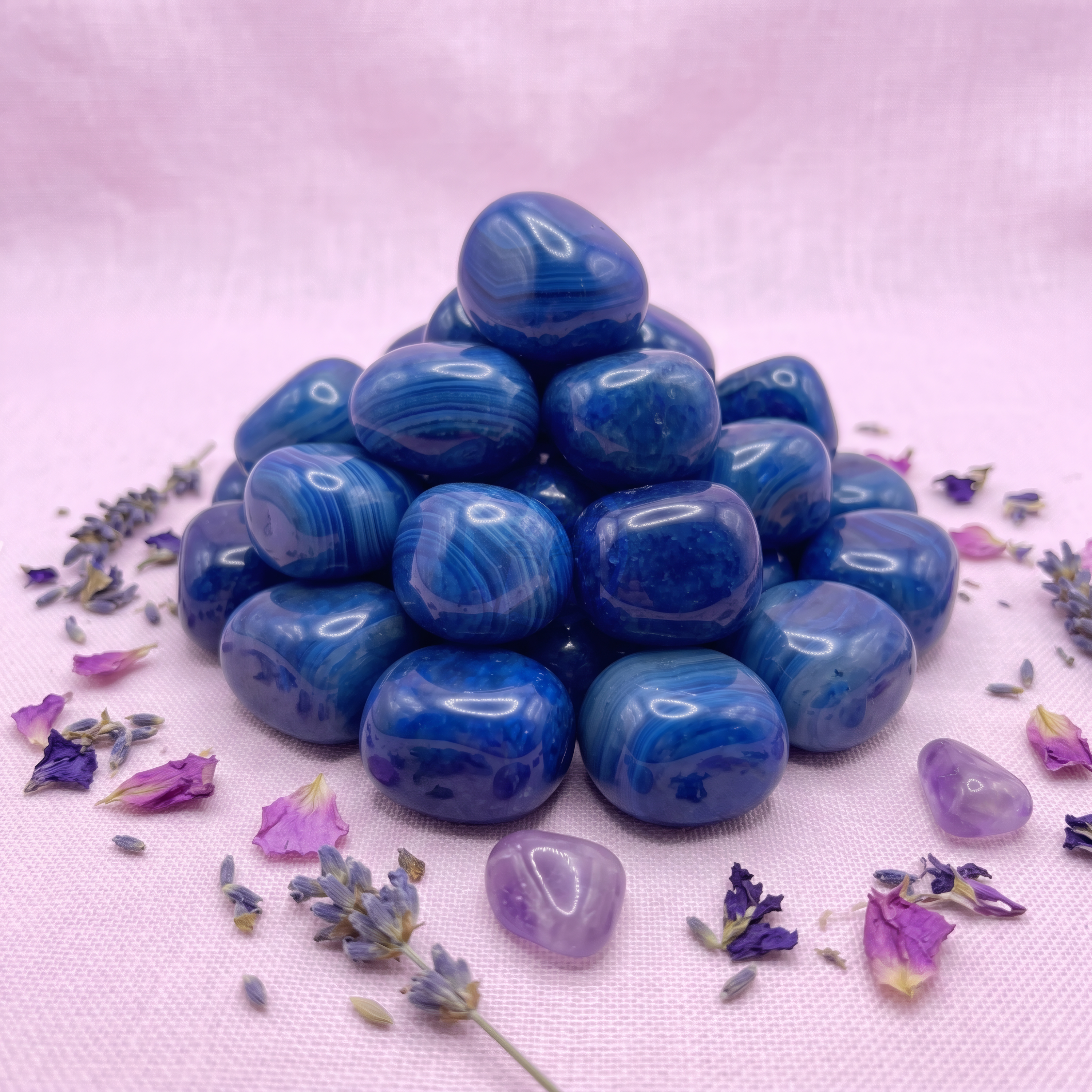 Piedra Ágata Azul Rolada 2