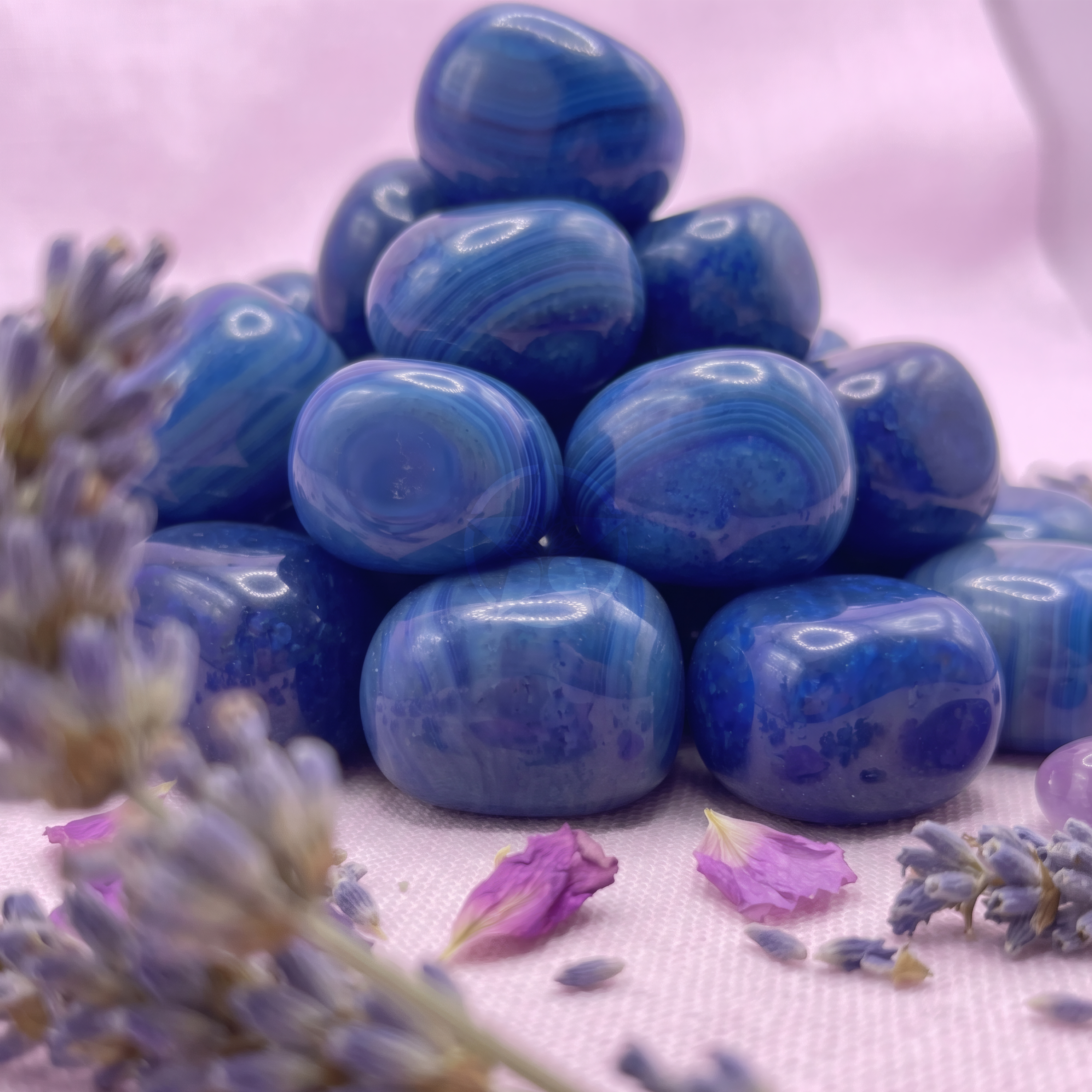 Piedra Ágata Azul Rolada 3