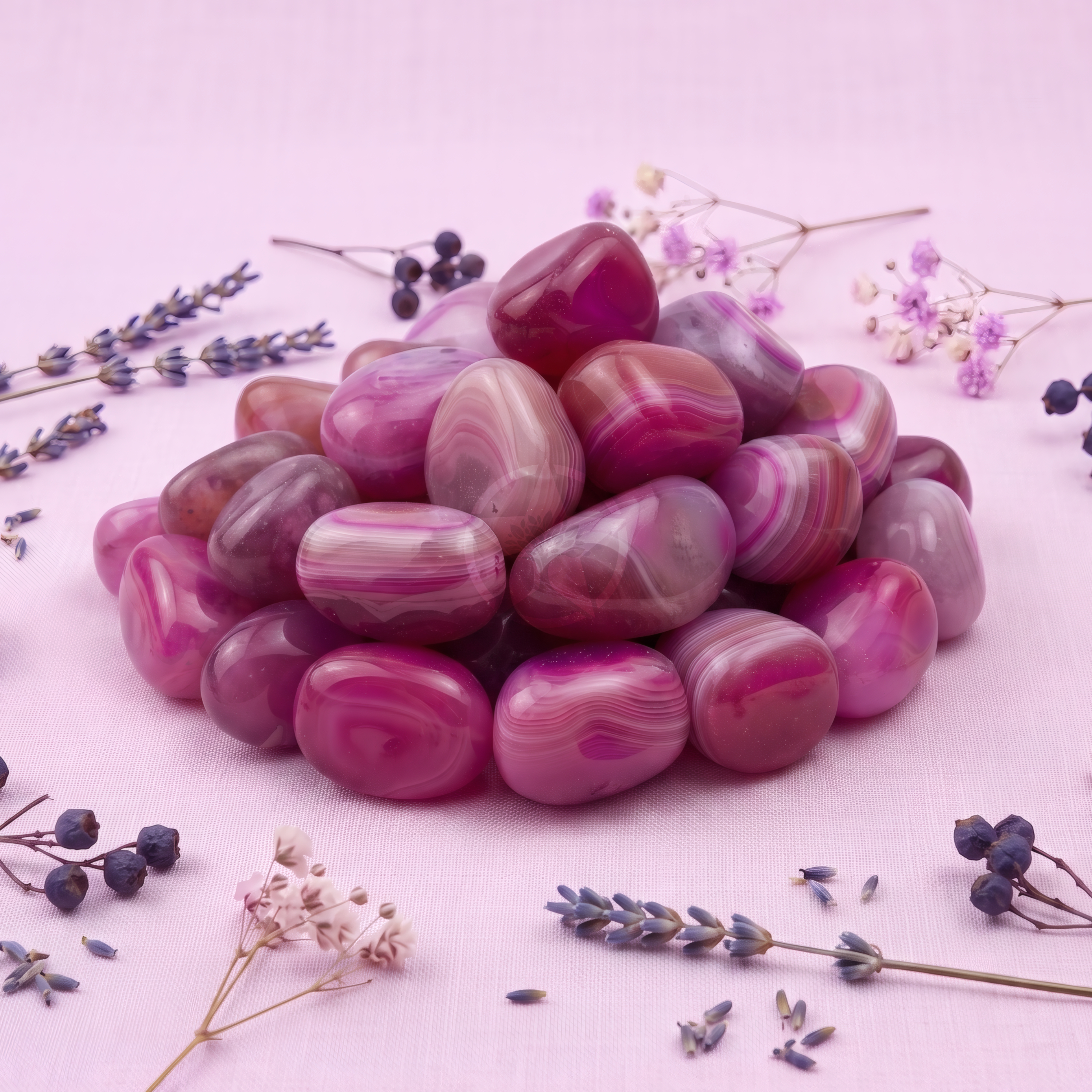 Piedra Ágata Rosa Rolada 3
