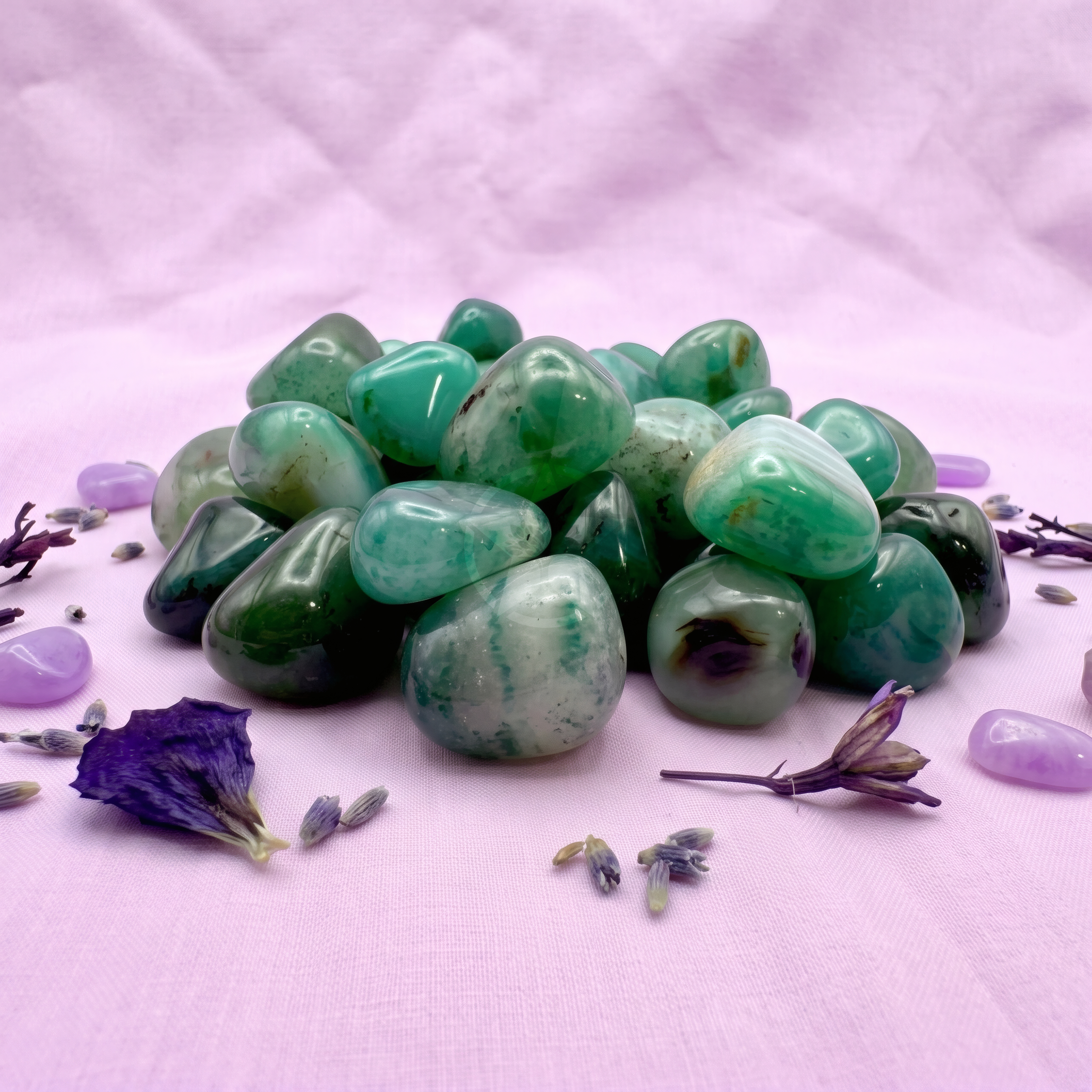 Piedra Ágata Verde Rolada 3