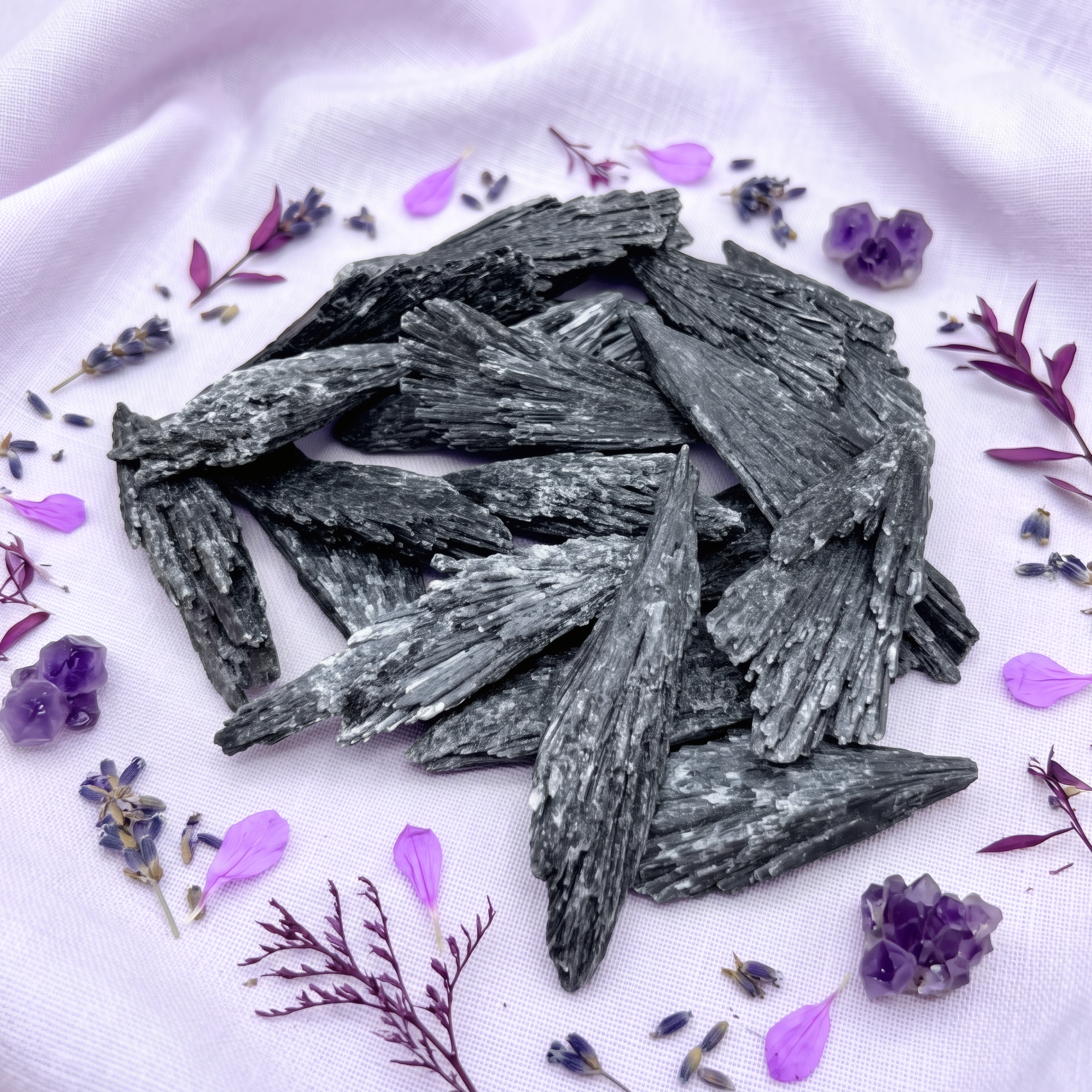 Piedra Cianita Negra Escoba De Bruja 1