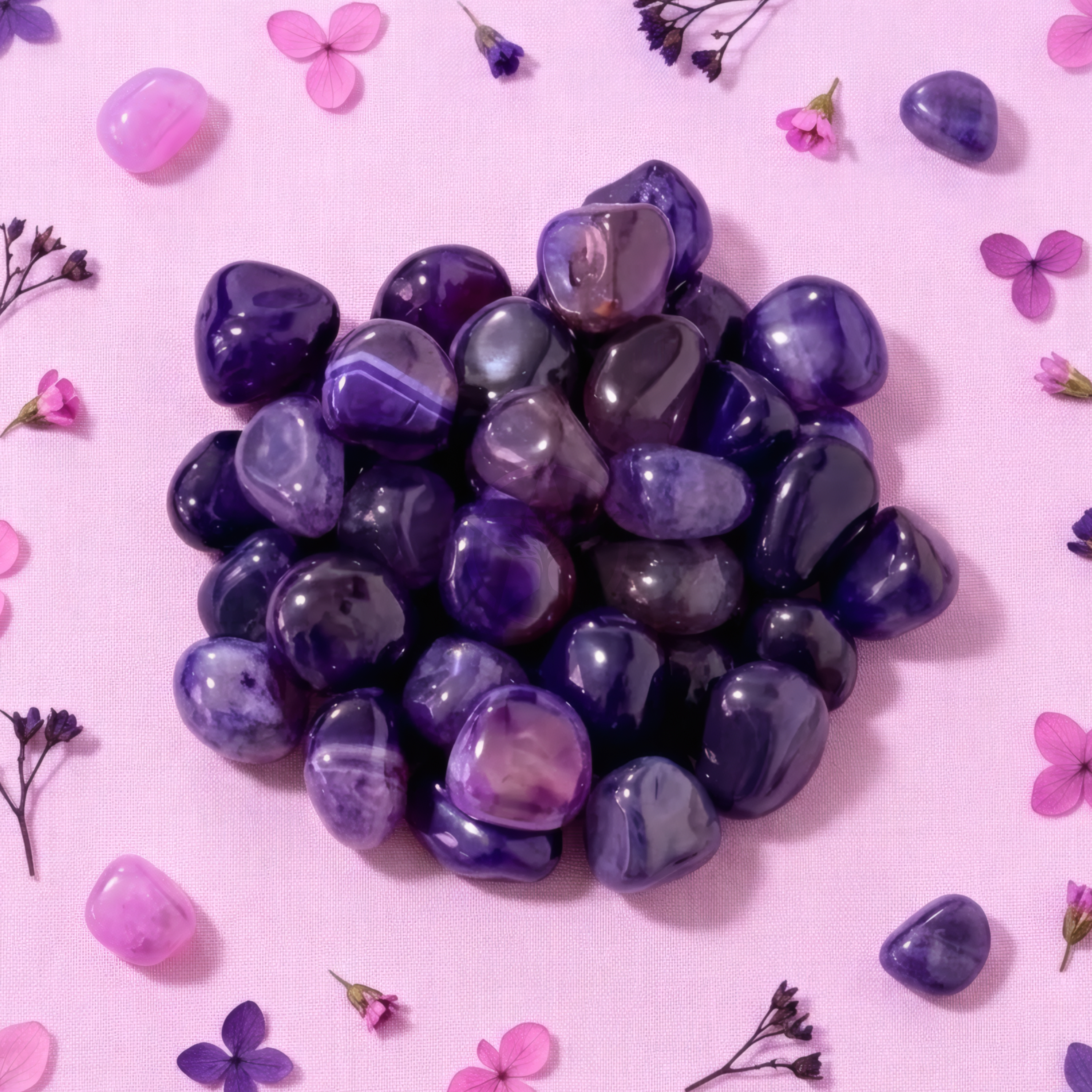 Piedra Ágata Violeta Rolada 1