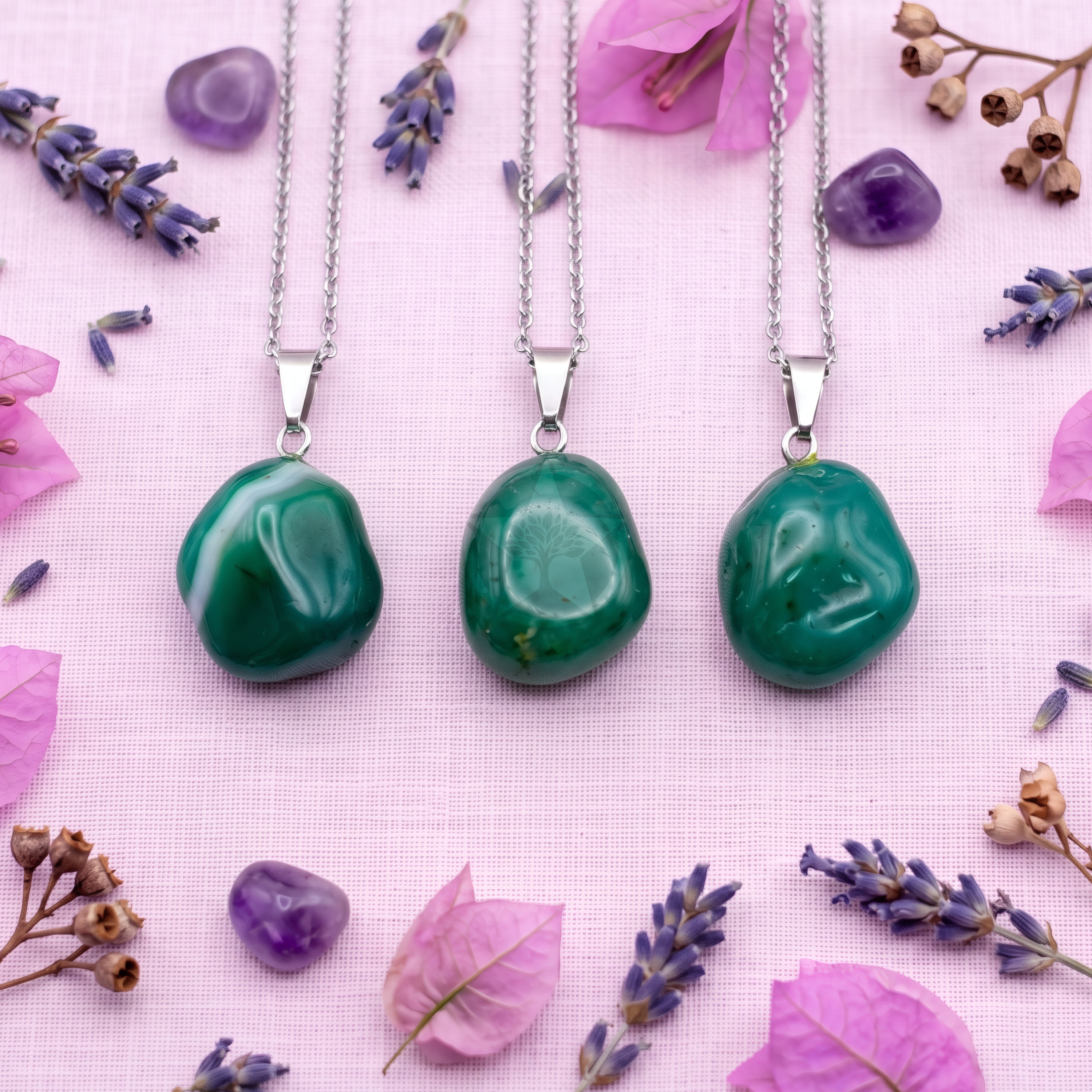 Dije Ágata Verde Rolada 2