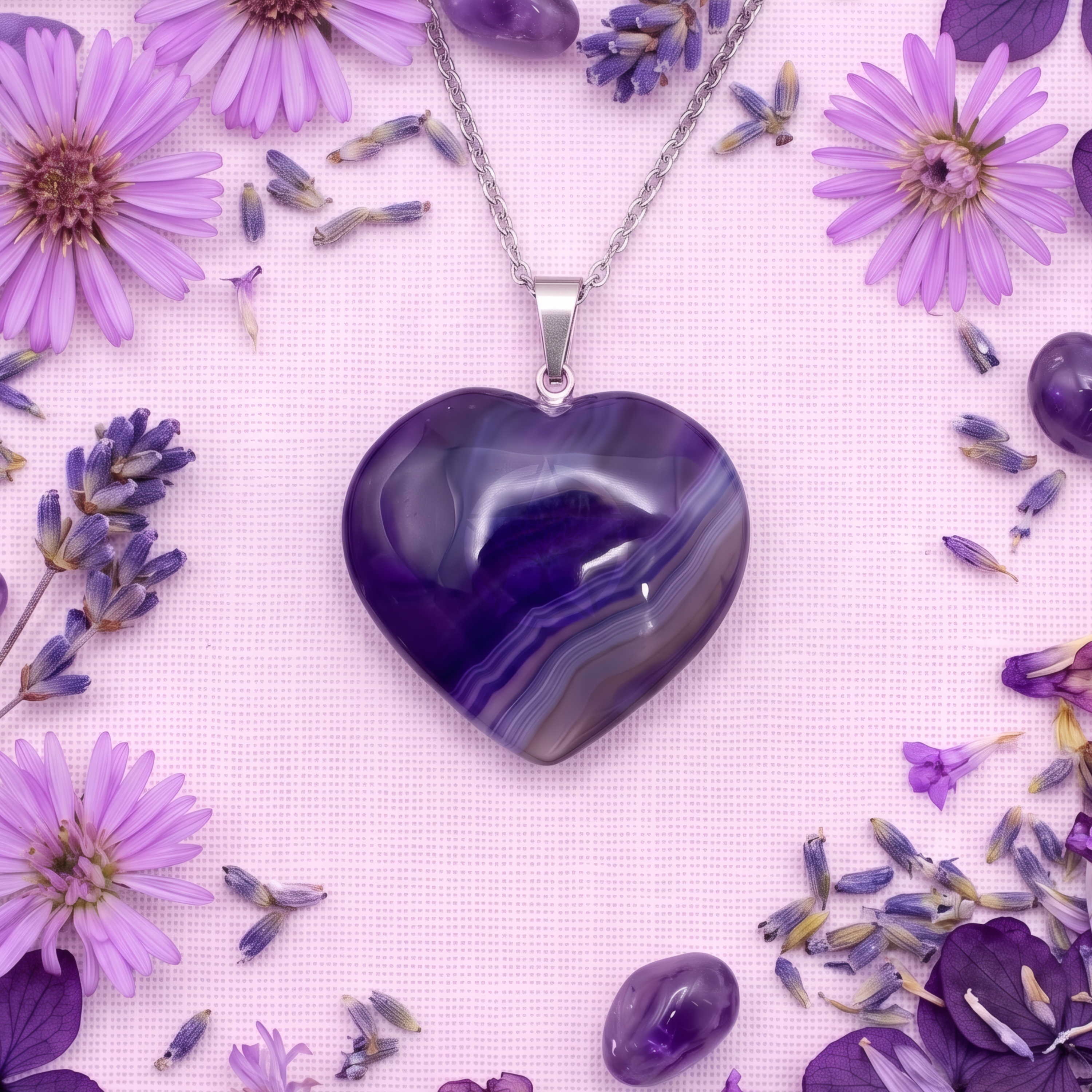 Dije Corazón Ágata Violeta 1