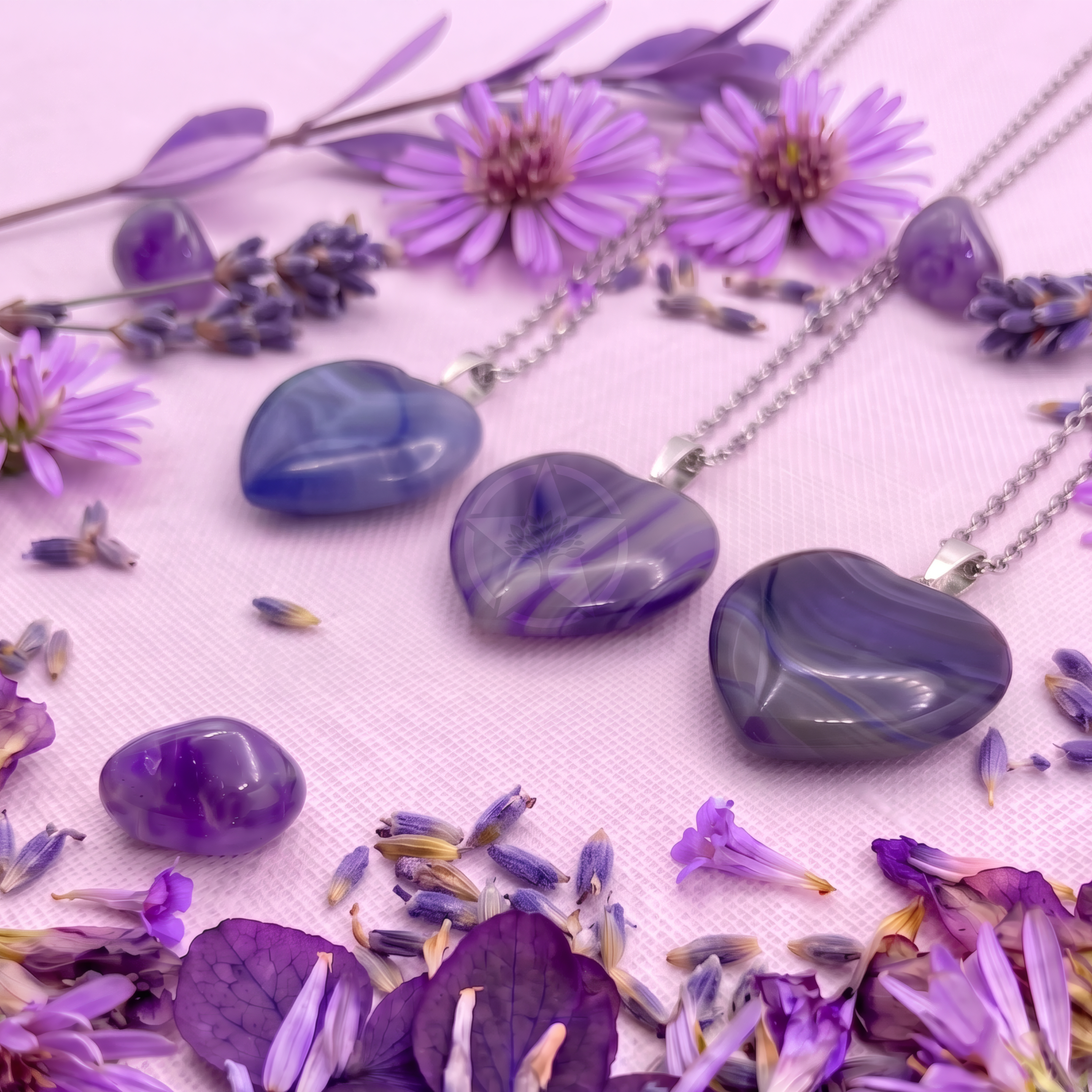 Dije Corazón Ágata Violeta 3