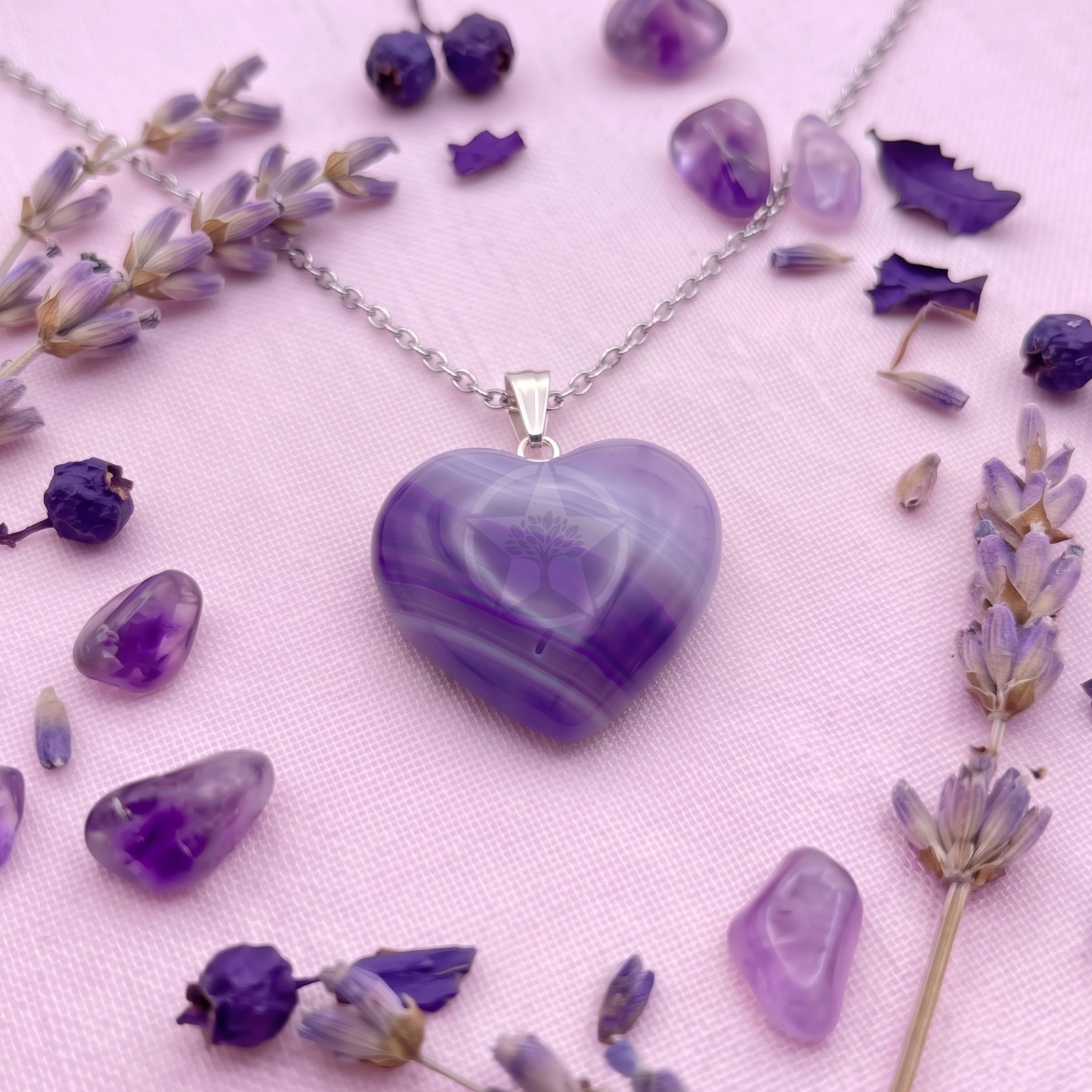 Dije Corazón Ágata Violeta Mini 1