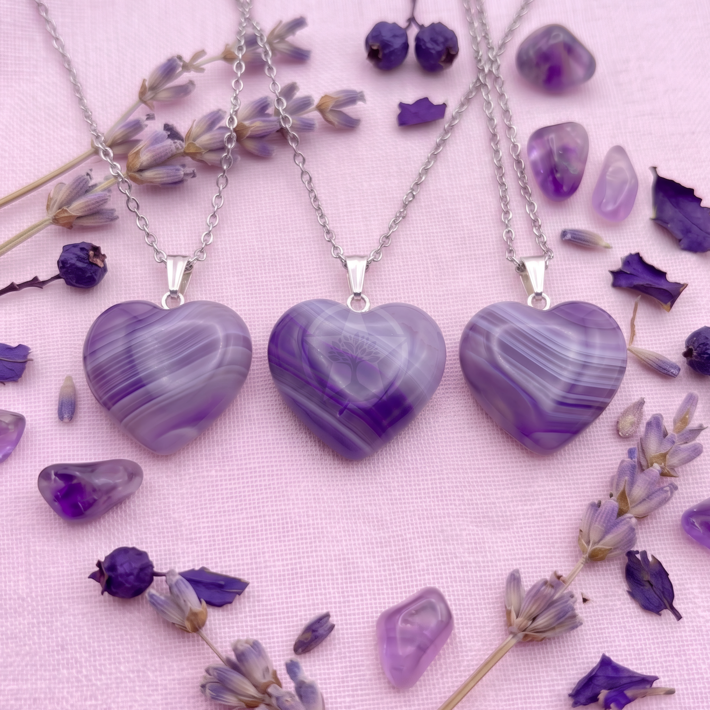 Dije Corazón Ágata Violeta Mini 2
