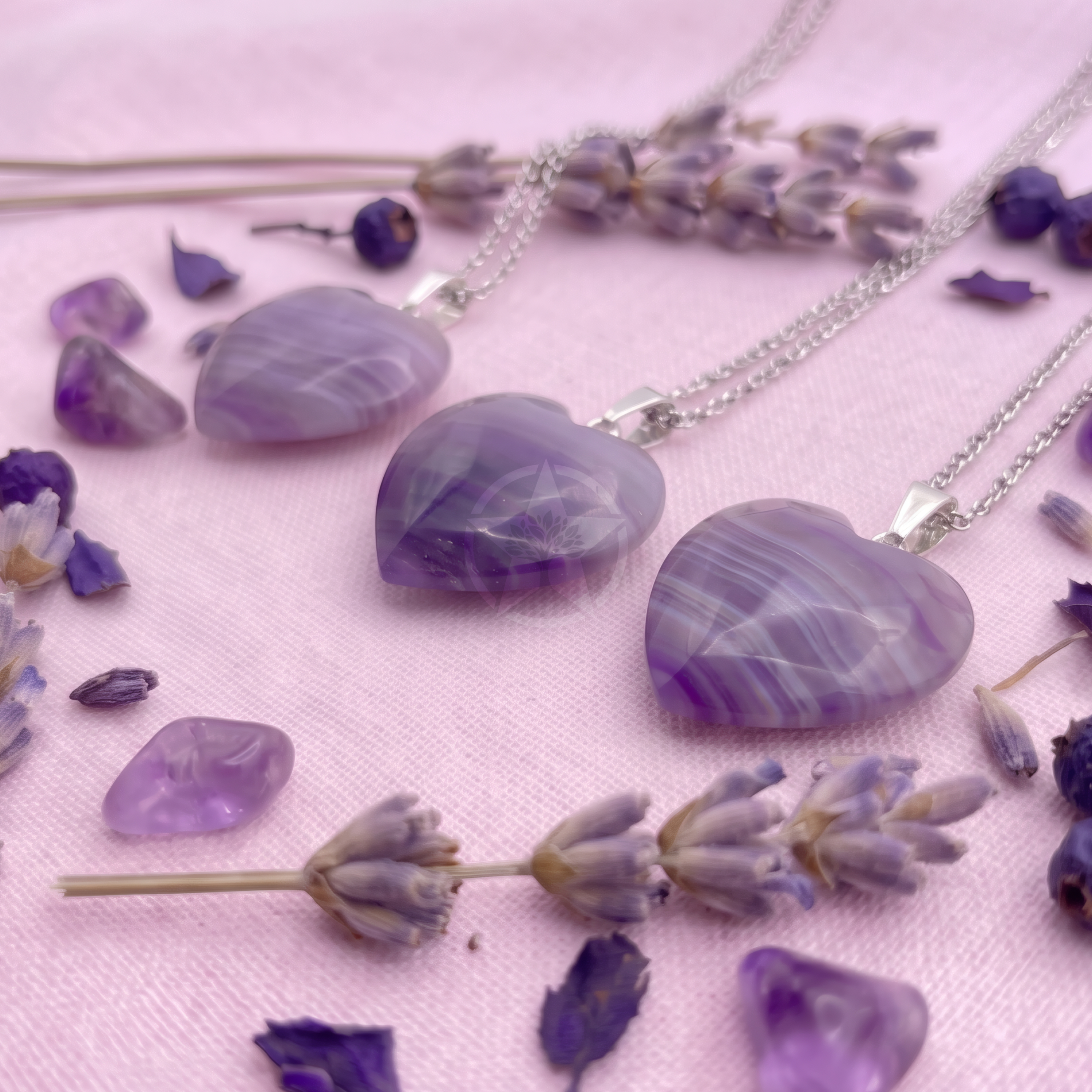 Dije Corazón Ágata Violeta Mini 3