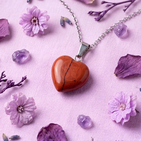 Dije Corazón Jaspe Rojo Mini