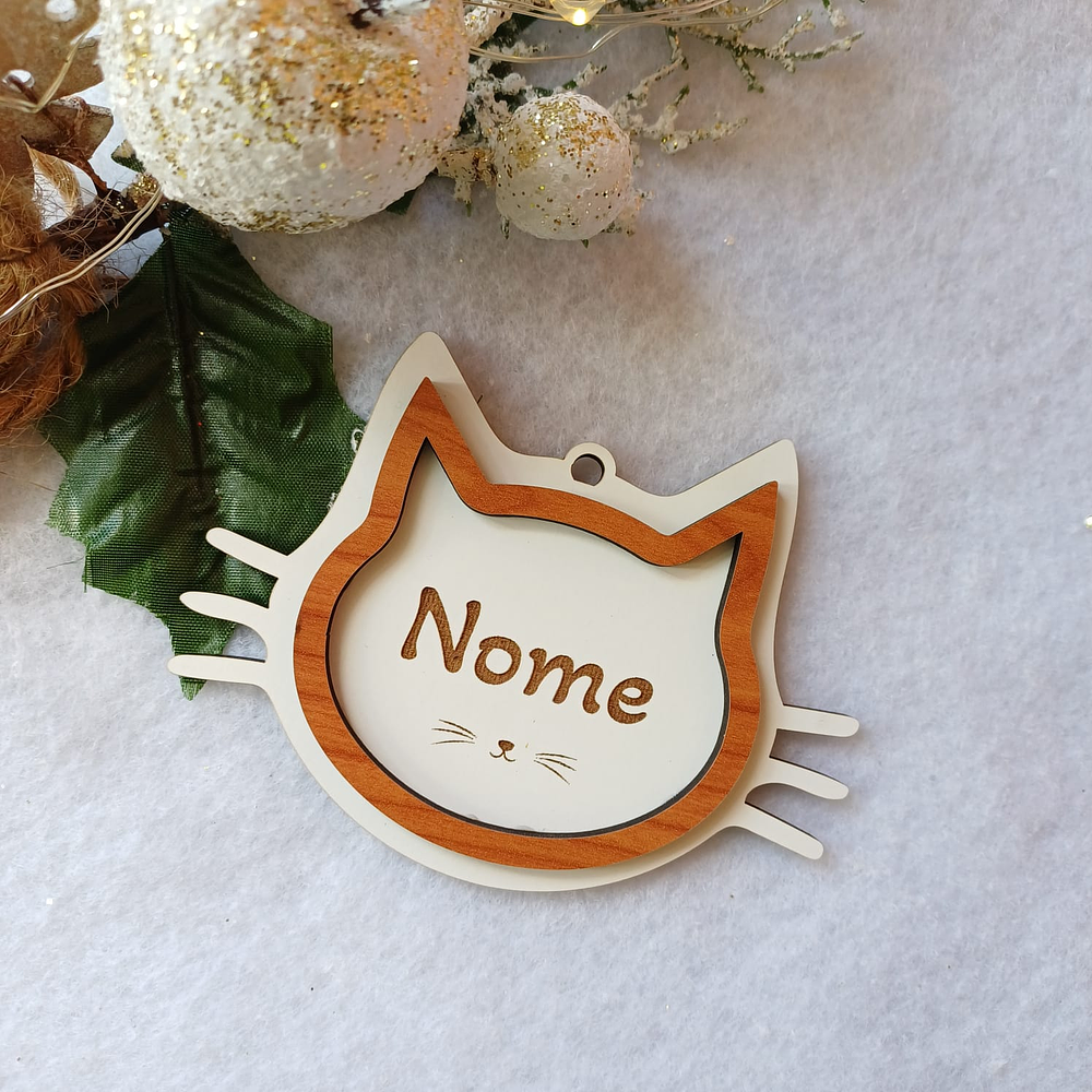 Bola de Natal Personalizada Modelo Gato