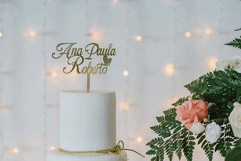 Topper Acrílico Dourado Espelhado