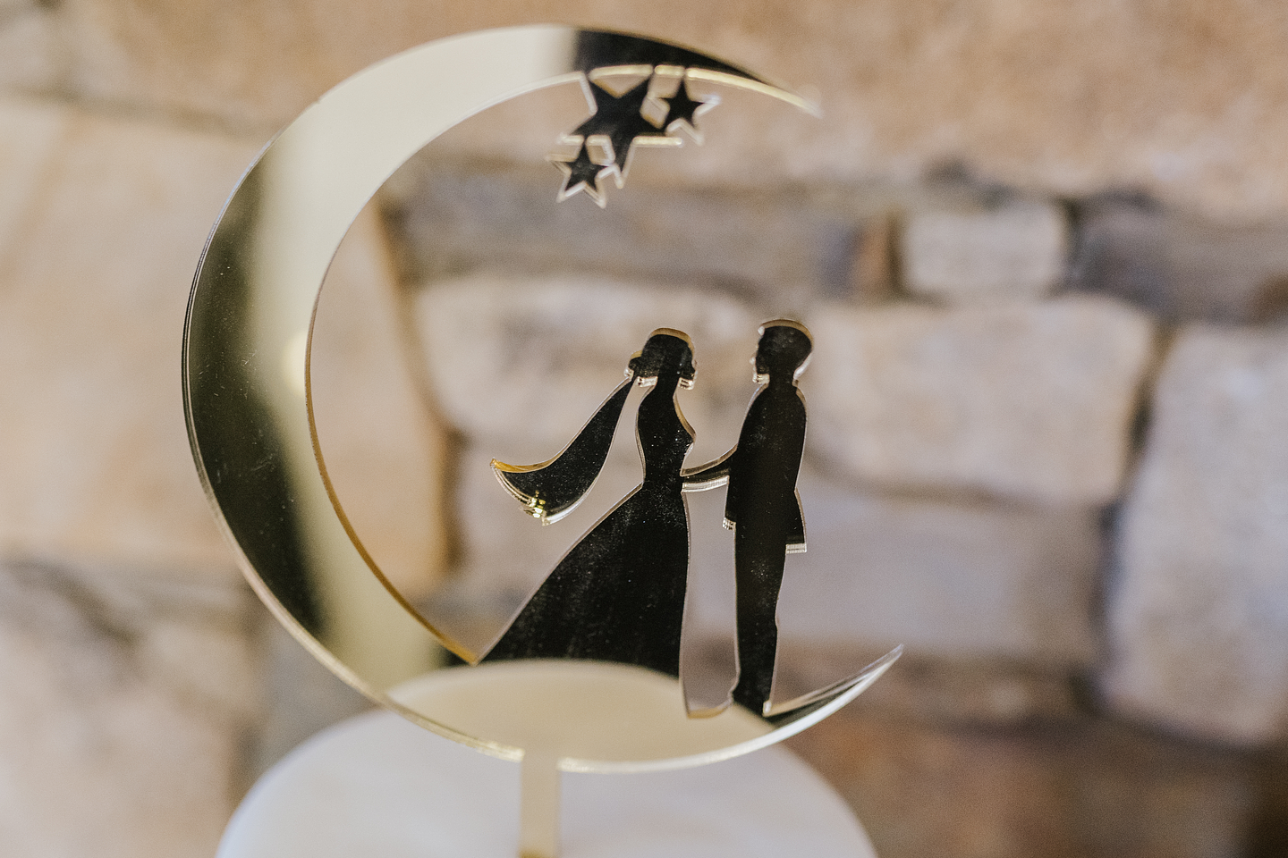 Topper Acrílico Dourado Espelhado 3