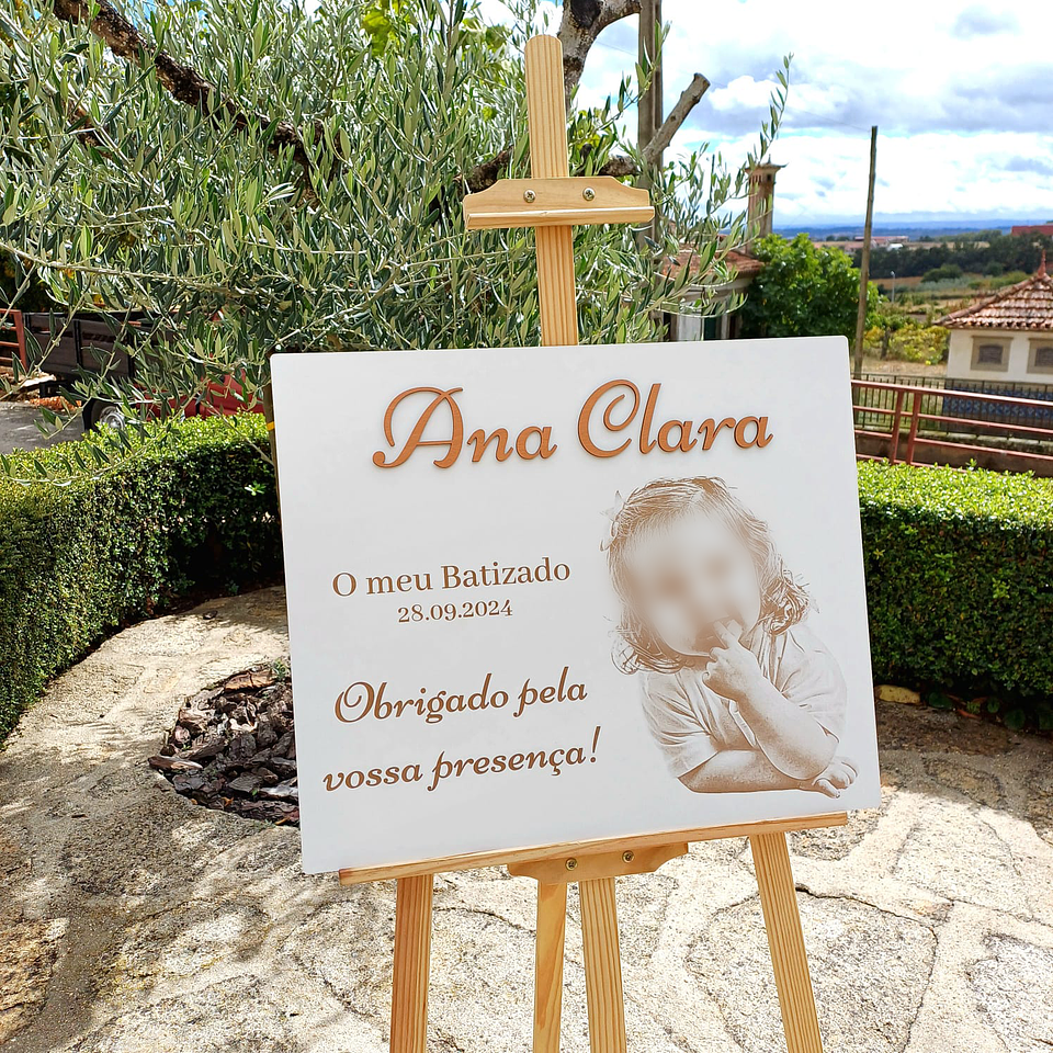 Placa Boas Vindas com Fotogravação 2