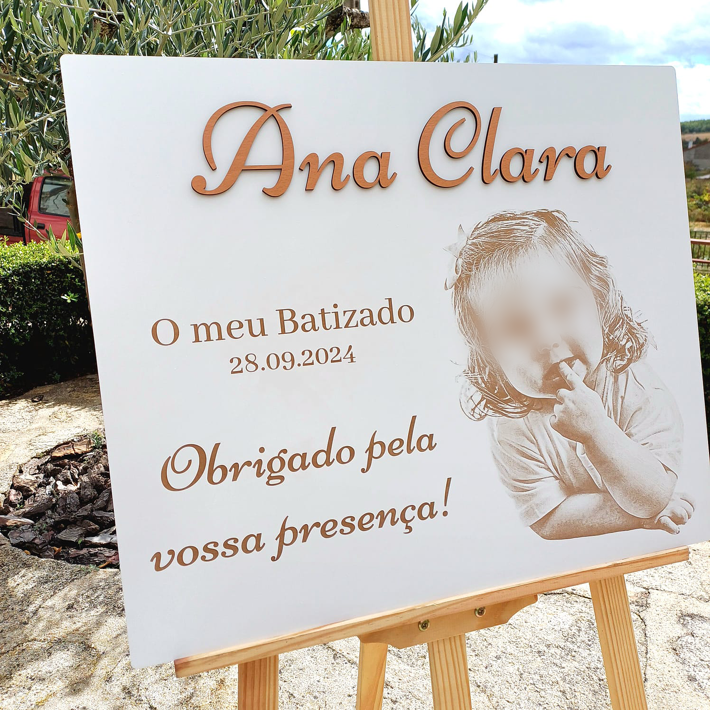 Placa Boas Vindas com Fotogravação 1