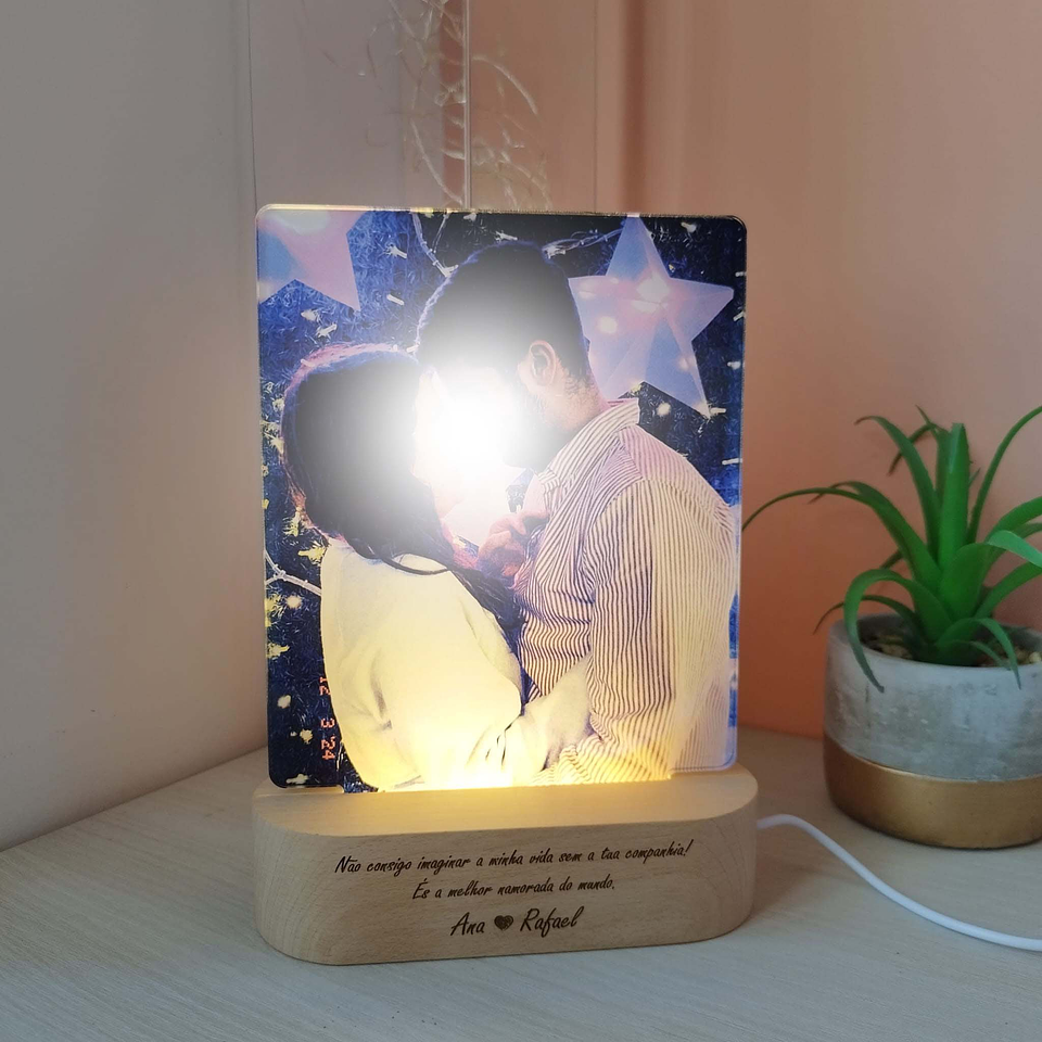 Candeeiro LED Fotografia e Mensagem 1