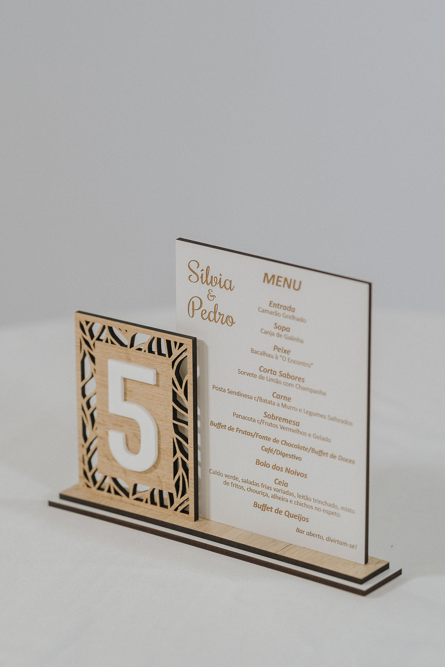 Marcador de Mesa c/menu Madeira 1