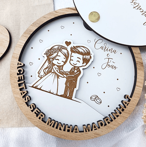 Convite Casamento 3D Madeira